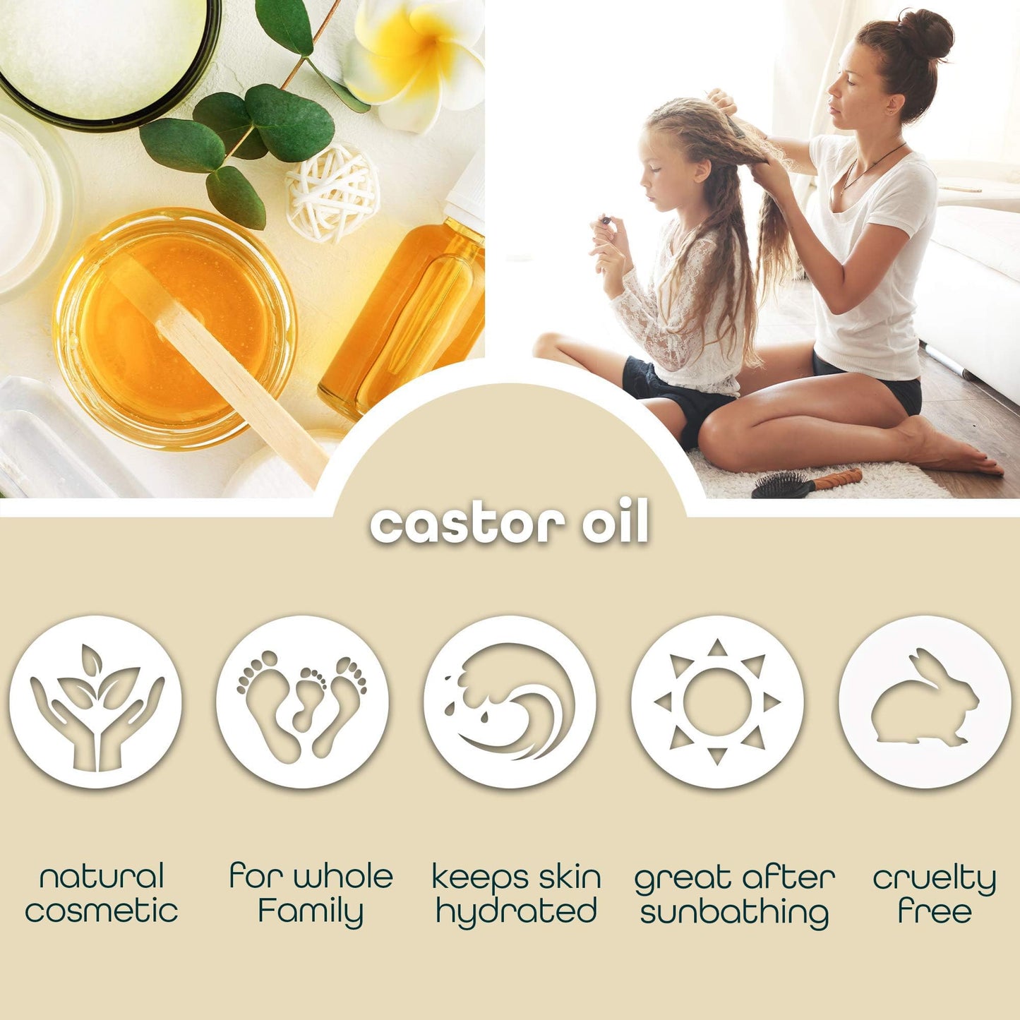 Castor Oil Pure Carrier Oil - Cold Pressed Castor Oil for Essential Oils Mixing Natural Caster Oil, 1 Gallon