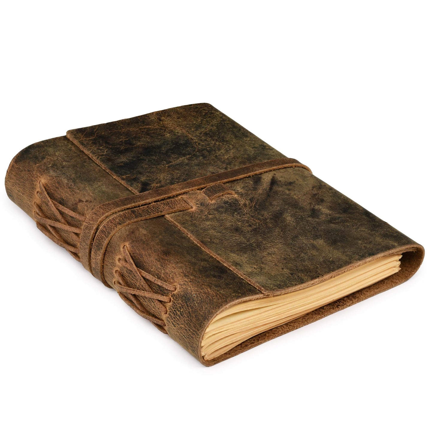 LEATHER VILLAGE Lined Paper Leather Bound Journal-260 Pages, Rustic Brown, 8 X 6 Inches (A5) - Book of Shadows - Writing Notebook, Daily Notepad, Travel Diary For Women/Men