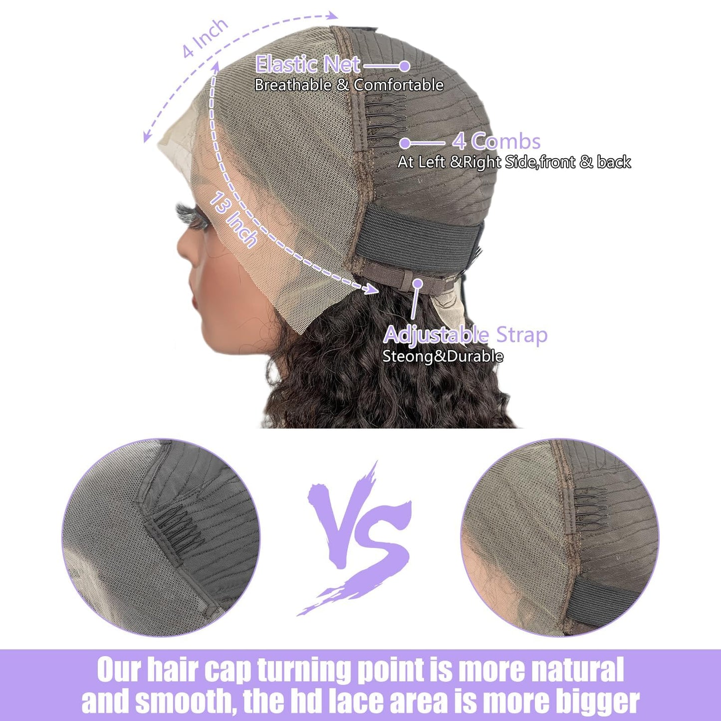 13x4 Lace Front Wigs Human Hair 14 Inch Curly Bob Wigs for Women Human Hair 200% Density Short Curly Glueless Wigs Human Hair Pre Plucked with Baby Hair Perruque Femme Humain Naturel Black