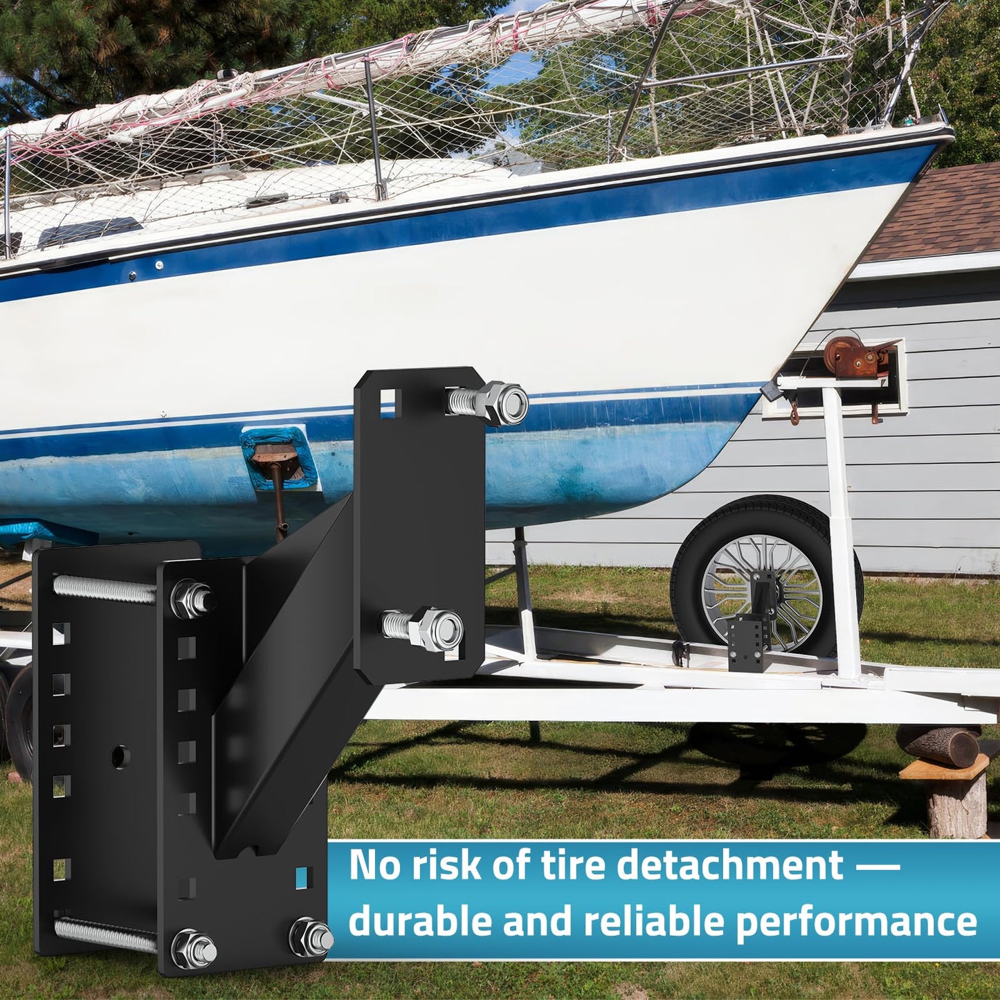 PAULINN Trailer Spare Tire Mount, Universal Spare Tire Carrier Holder for Utility Trailer Boat, Fits 4 / 5 / 6 Lugs Trailer Wheels on 4", 4.5'', 4.75'', 5'' and 5.5'' Bolt Patterns, 150 LBS Capacity