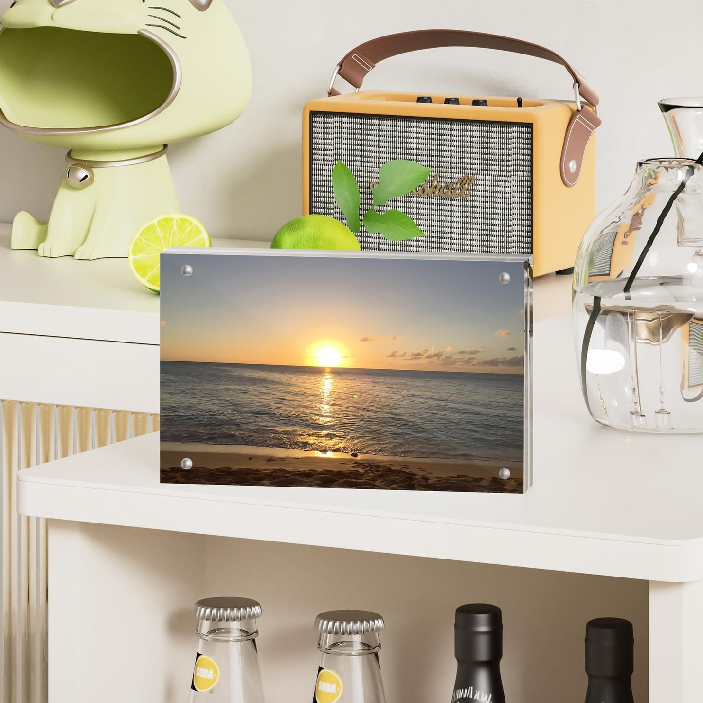 Magnetic Acrylic Picture Frames 4x6 5PACK,Clear Frameless Acrylic Photo Frame,10+10MM Floating Double Side Displya Picture Frame for Tabletop, Magnetique Acrylic Frames with 5PACK