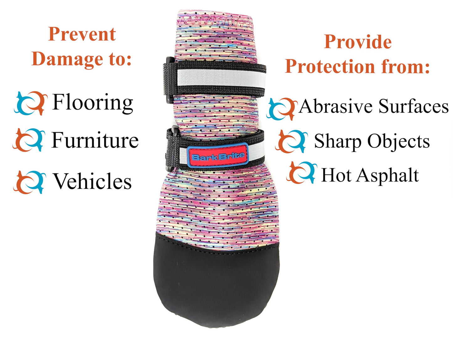 Bark Brite Lightweight Neoprene Paw Protector Dog Boots Designed for Comfort and Breathability in 5 Sizes (Lavender Lg)