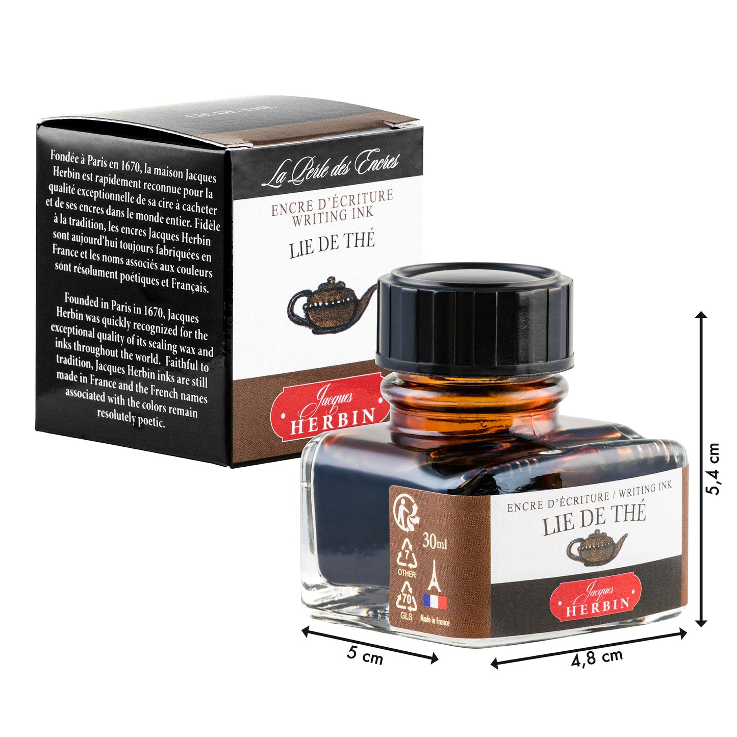 Jacques Herbin 13044T- 30ml Bottle of Ink for Fountain Pens and Rollerball Pens - Lie de The
