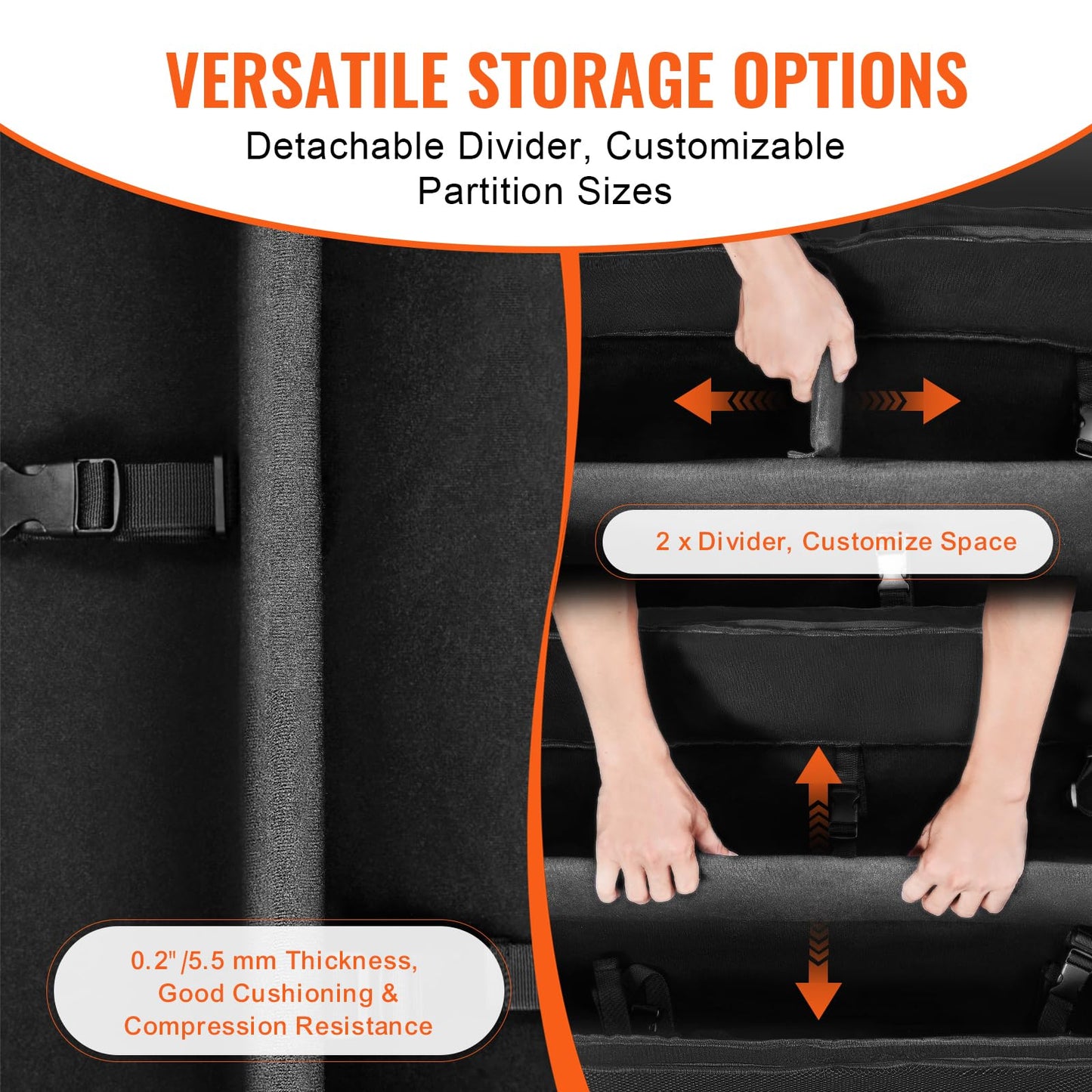 VEVOR Telescope Case, 30”, Telescope Storage Bag with Fixed Buckles, Multi-Pocket & Detachable Divider, Shock-Absorbent Telescope Travel Carrying Case for Optical Tube & Tripod, Counterweight Pocket