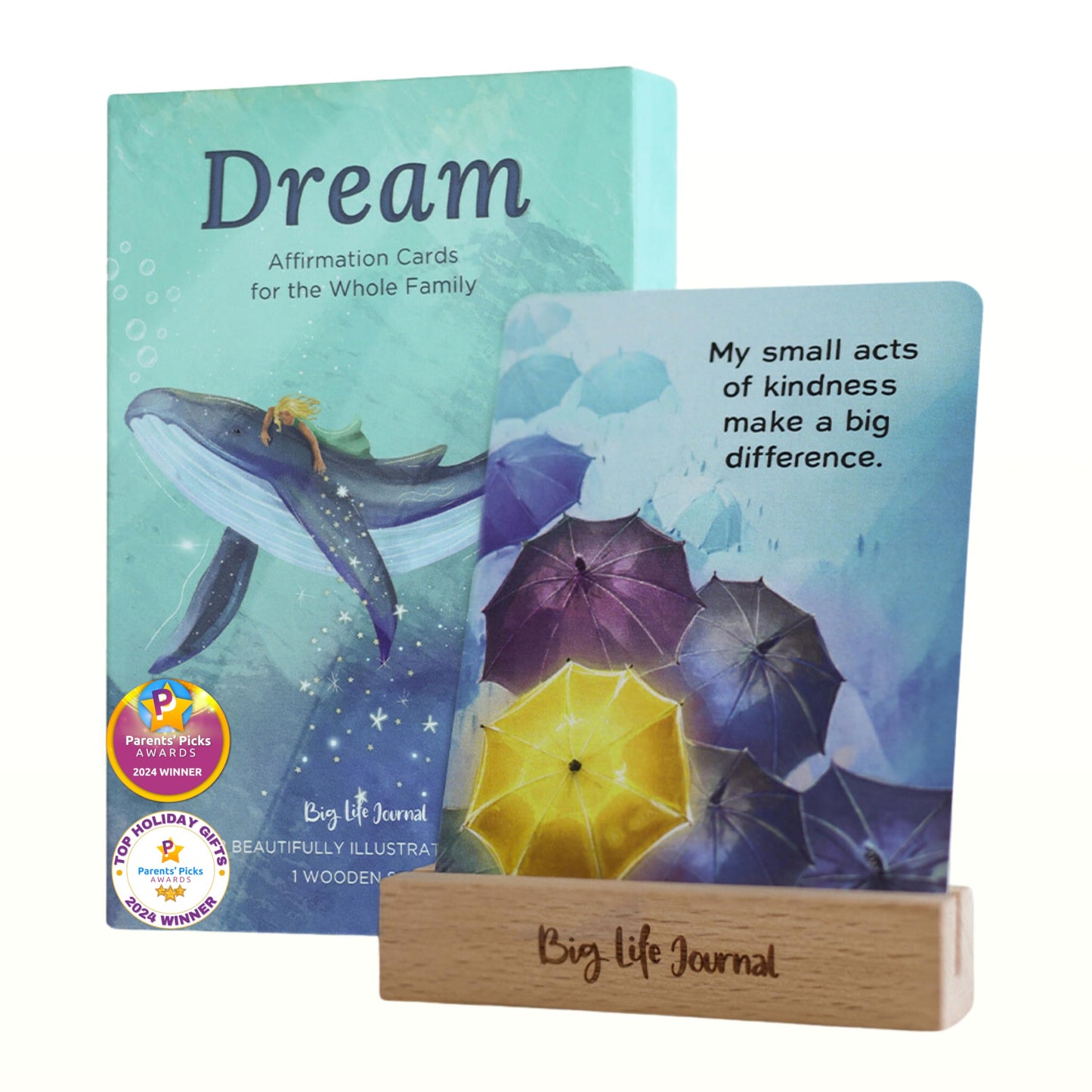 Big Life Journal Dream Affirmation Cards for Kids – 52 Illustrated Positive Message for Kids & Teens with Display Stand – Inspire Gratitude, Confidence & Joy – Gift for Teachers, Family & Friends