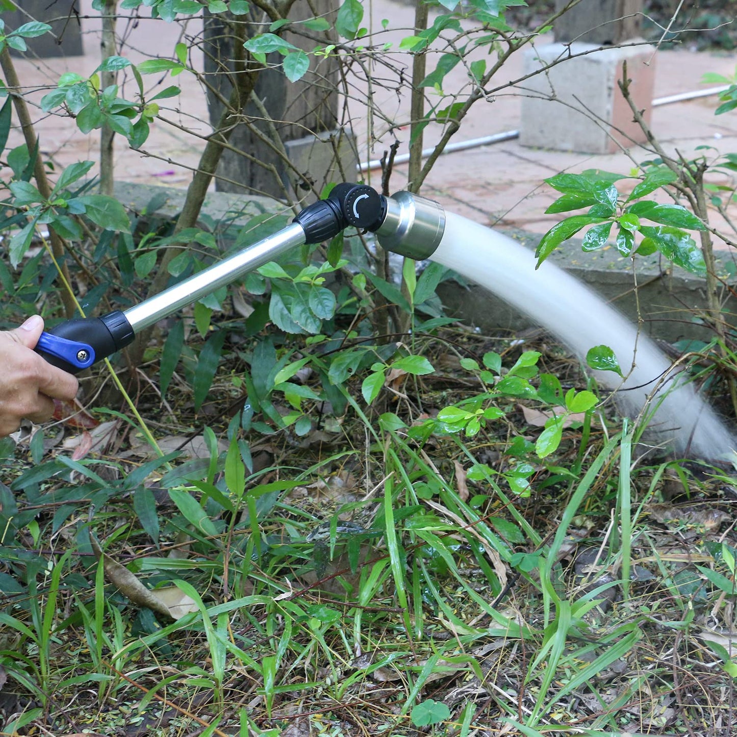 STYDDI Soft Rain Watering Wand with Pivoting Head and Thumb Control, 18 Inches Gentle Classic Raining Wand with Stainless Head, Perfect for Hanging Baskets, Planters, Greenhouses and Seedbed