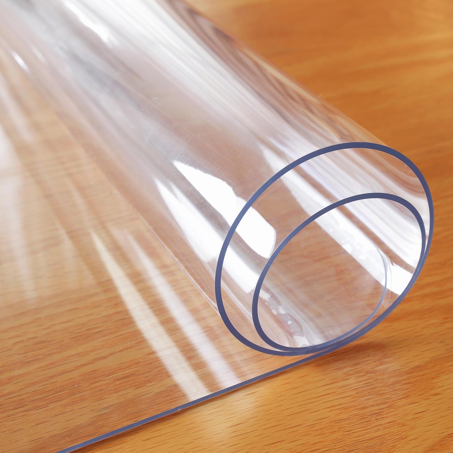OstepDecor Clear Table Cover Protector, 1.5mm Thick 36 x 60 Inch Table Protector for Dining Room Table, Waterproof Plastic Tablecloth for Kitchen Wood Grain