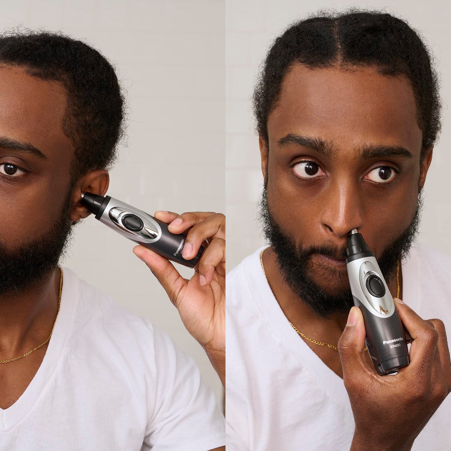 Panasonic ER430K Vacuum Nose/Facial Hair Trimmer, Black
