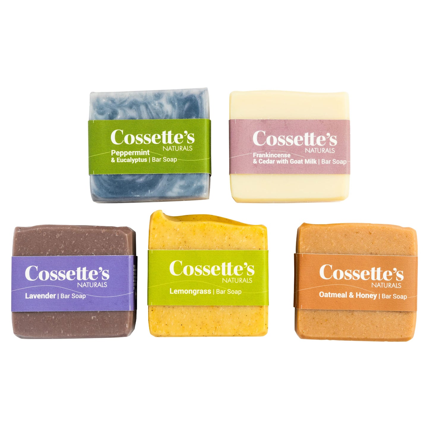 Cossette's Naturals - All Natural Premium Bar Soaps Made With Essential Oils (Cossette's Collection, 3.8 oz (5 Pack)) MADE IN CANADA