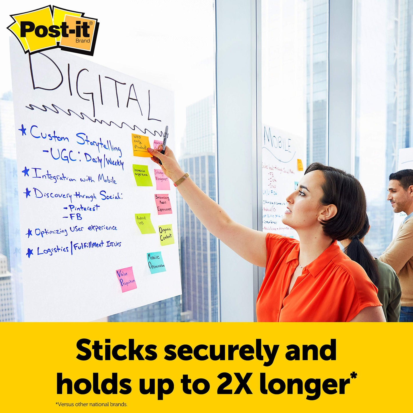 Post-it Wall Pad with Command Strips, 20 x 23-Inches, White, 20-Sheets/Pad, 2-Pads/Pk