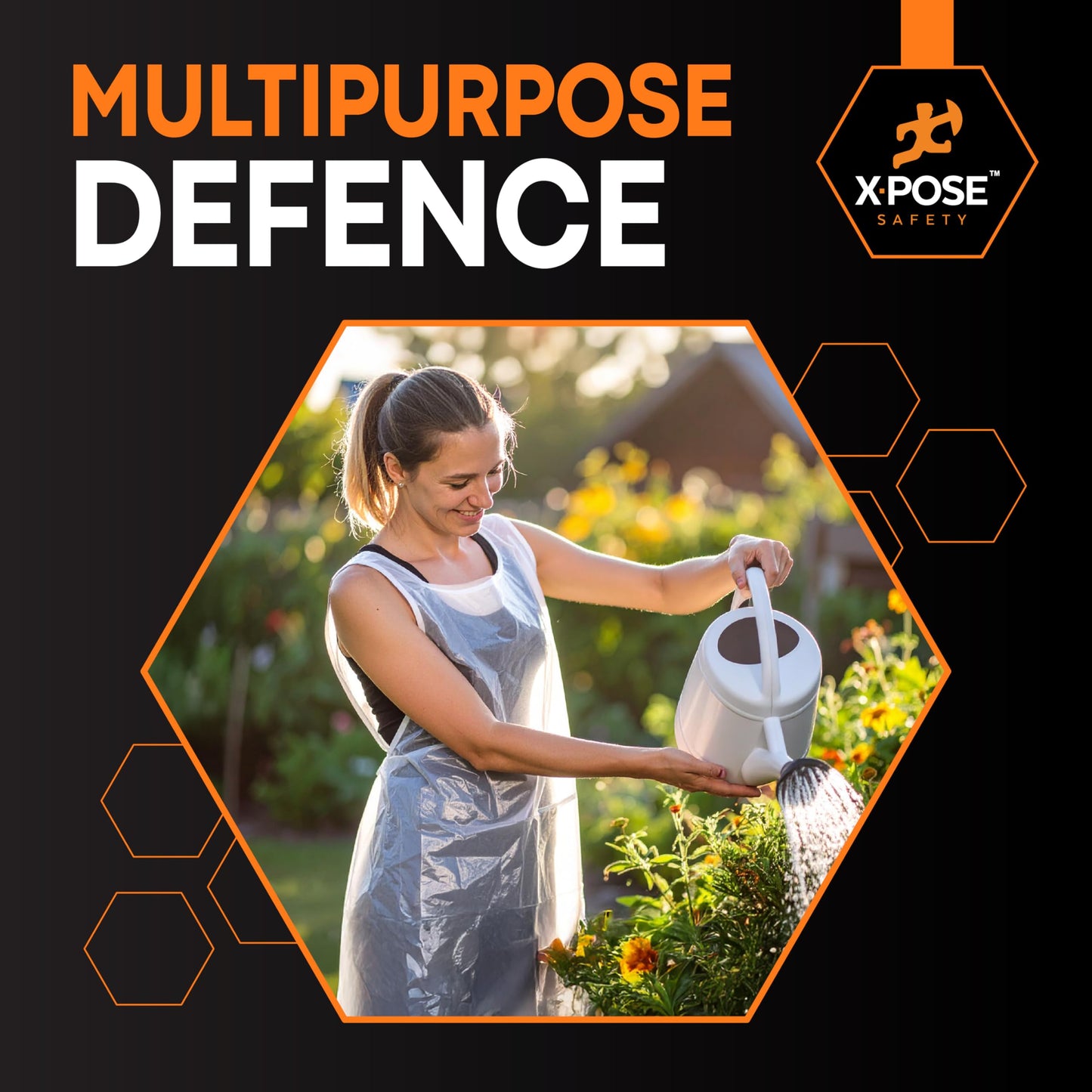 Xpose Safety 300 White Plastic Disposable Aprons for Cooking & more Individually Packaged, Durable 1 Mil Waterproof Polyethylene 24" x 48"