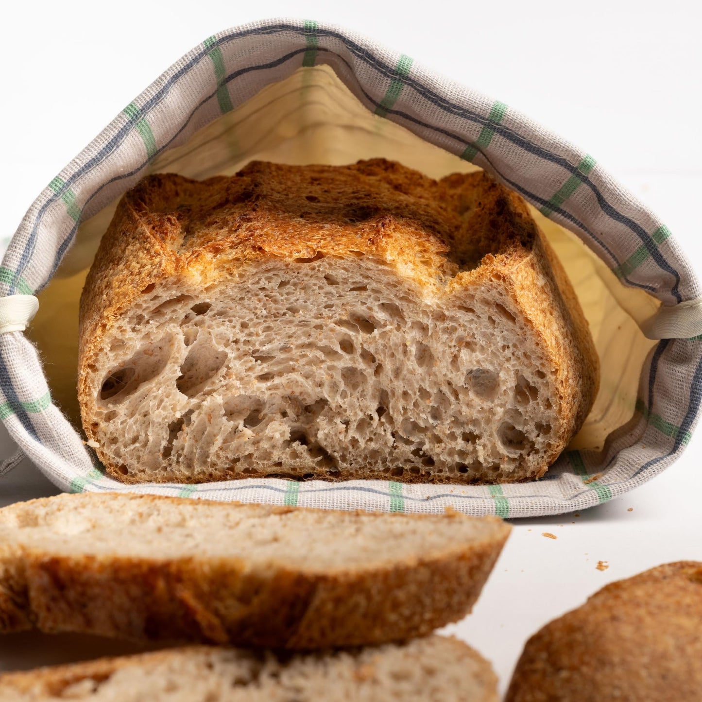 Keeki Bag - The Original Beeswax Lined Bread Bag for Homemade & Sourdough | Reusable Linen Bread Storage | Beeswax Wrap Alternative | Plastic-Free Storage w/Wide Opening & Drawstring Closure (Yellow)