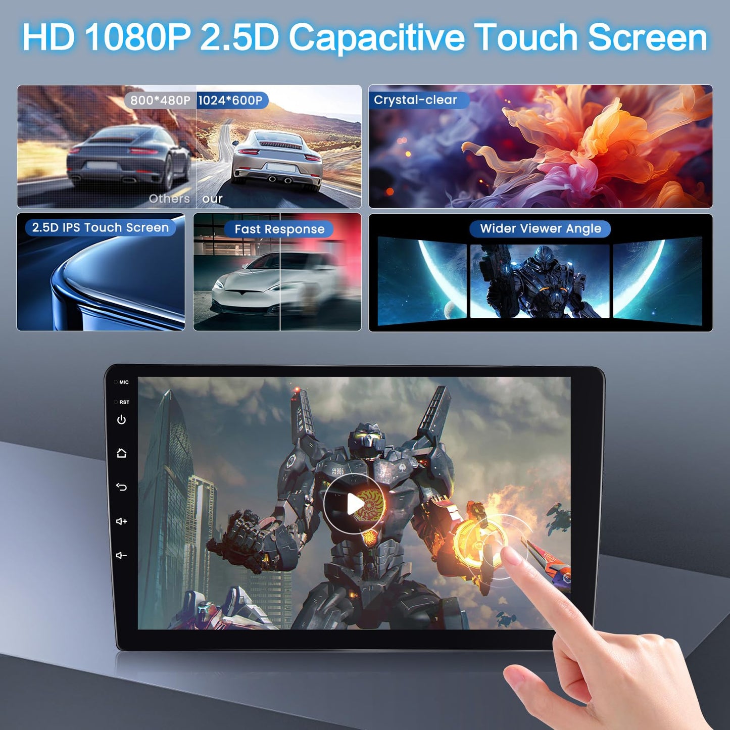 2+64GB Inefala for Toyota Corolla EX 2005-2012 Android Car Radio Stereo with Wireless Carplay Android Auto, 9 Inch HD Touchscreen with WiFi GPS Bluetooth FM/RDS SWC USB Backup Camera MIC