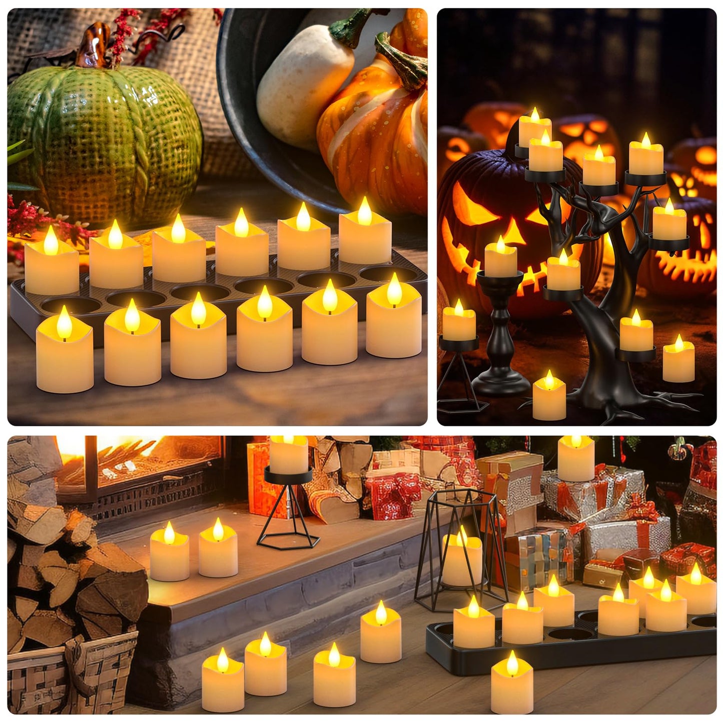 PChero Flameless Candles with Remote Timer & Charging Base, 12pcs USB Rechargeable Battery LED Tea Lights Small Votive Candles for Weddings Lantern Christmas Home Room Decor