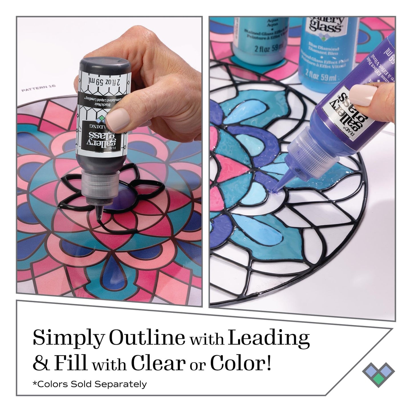 Plaid Gallery Glass Window Color Beginner Set (2-Ounce), GG8SET (8-Pack)