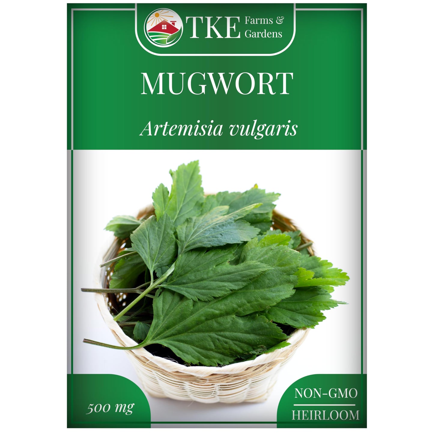 TKE Farms & Gardens - Mugwort Seeds for Planting, 500 mg Packet, 4000+ Non-GMO Heirloom Medicinal Herb Seeds, High Germination Rate, Fast-Growing Perennial Herb, Includes Easy Planting Instructions