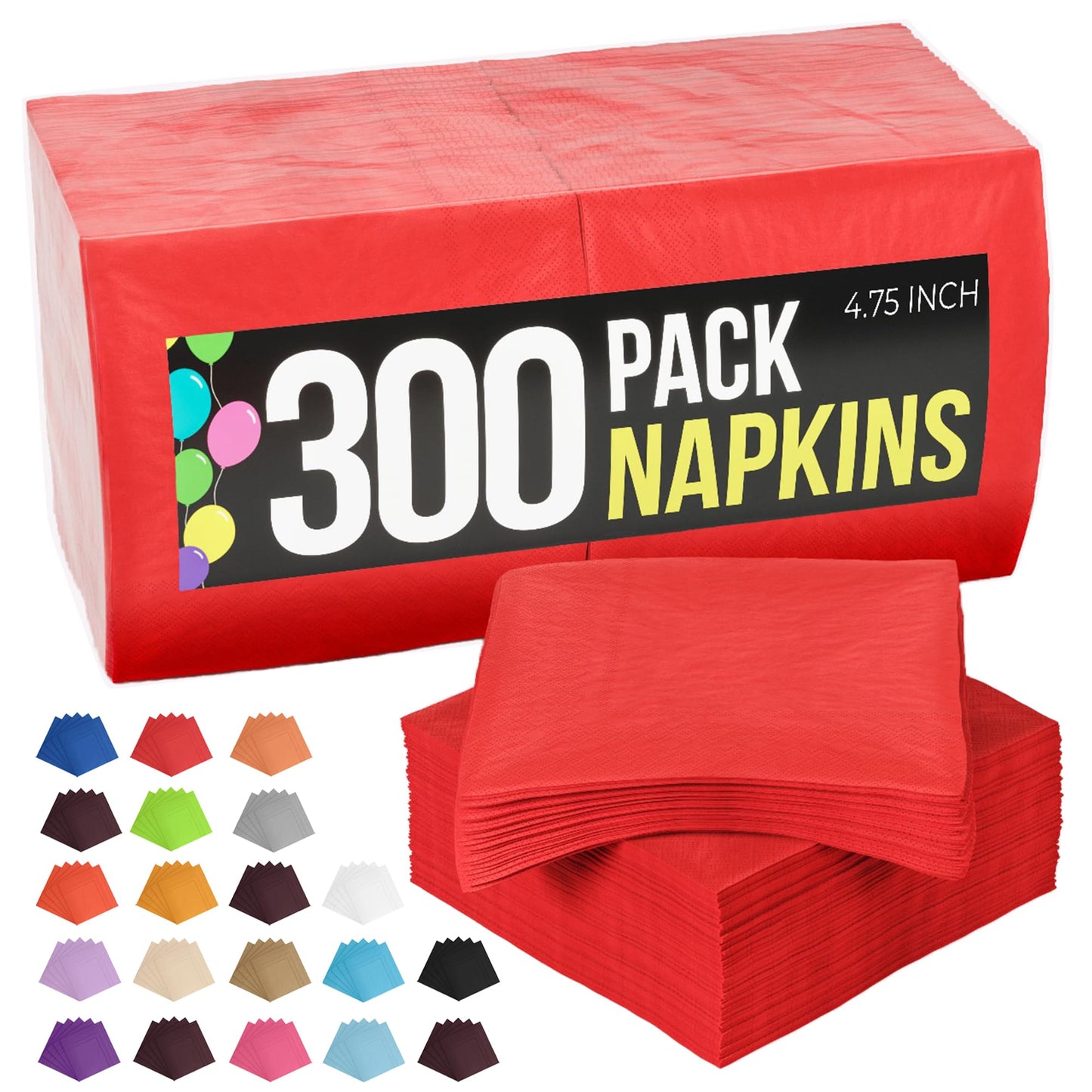 300 Pack Red Paper Napkins Disposable, 2 Ply Party Napkins, Red Disposable Napkins, Fun Napkins Everyday – Red Napkins Great As Beverage Napkins Or Cocktail Napkins Paper Exquisite