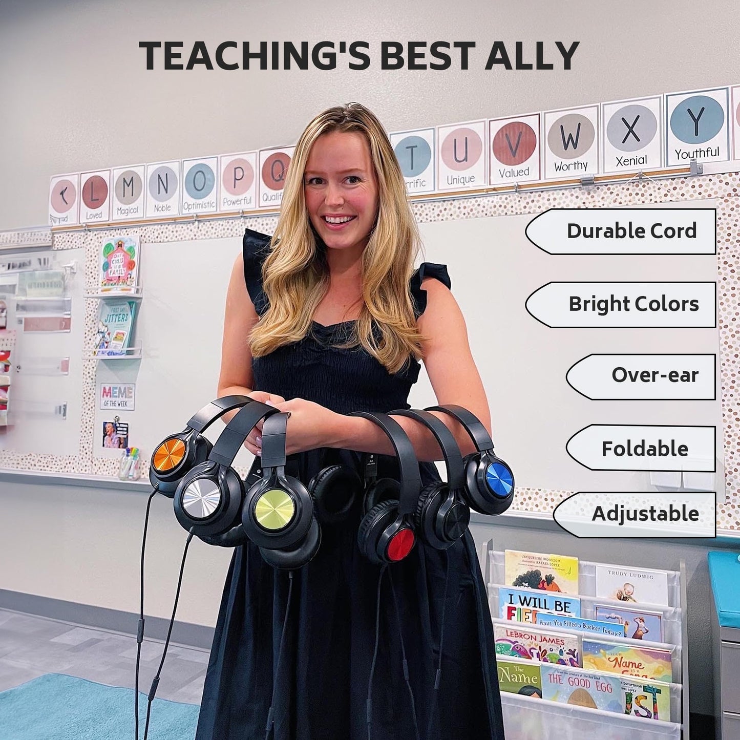 AILIHEN Kids Headphones Bulk for School, 6-Pack Class Headphones Wired with Microphone for Students, Teens, Classroom, Library, Chromebook, Laptop, Adjustable, Foldable, 3.5mm Jack - (Multicolor)