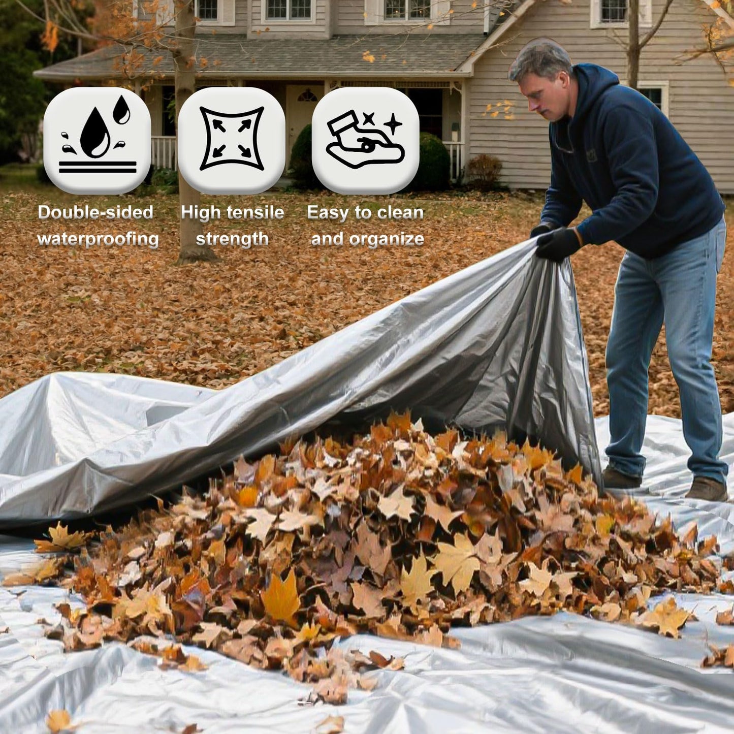 Tarps Heavy Duty Waterproof 16 Mil,Multipurpose Protective Cover Silver Poly Tarp,Rip and Tear Proof Tarpaulin with Grommets and Reinforced Edges,Thick UV Resistant