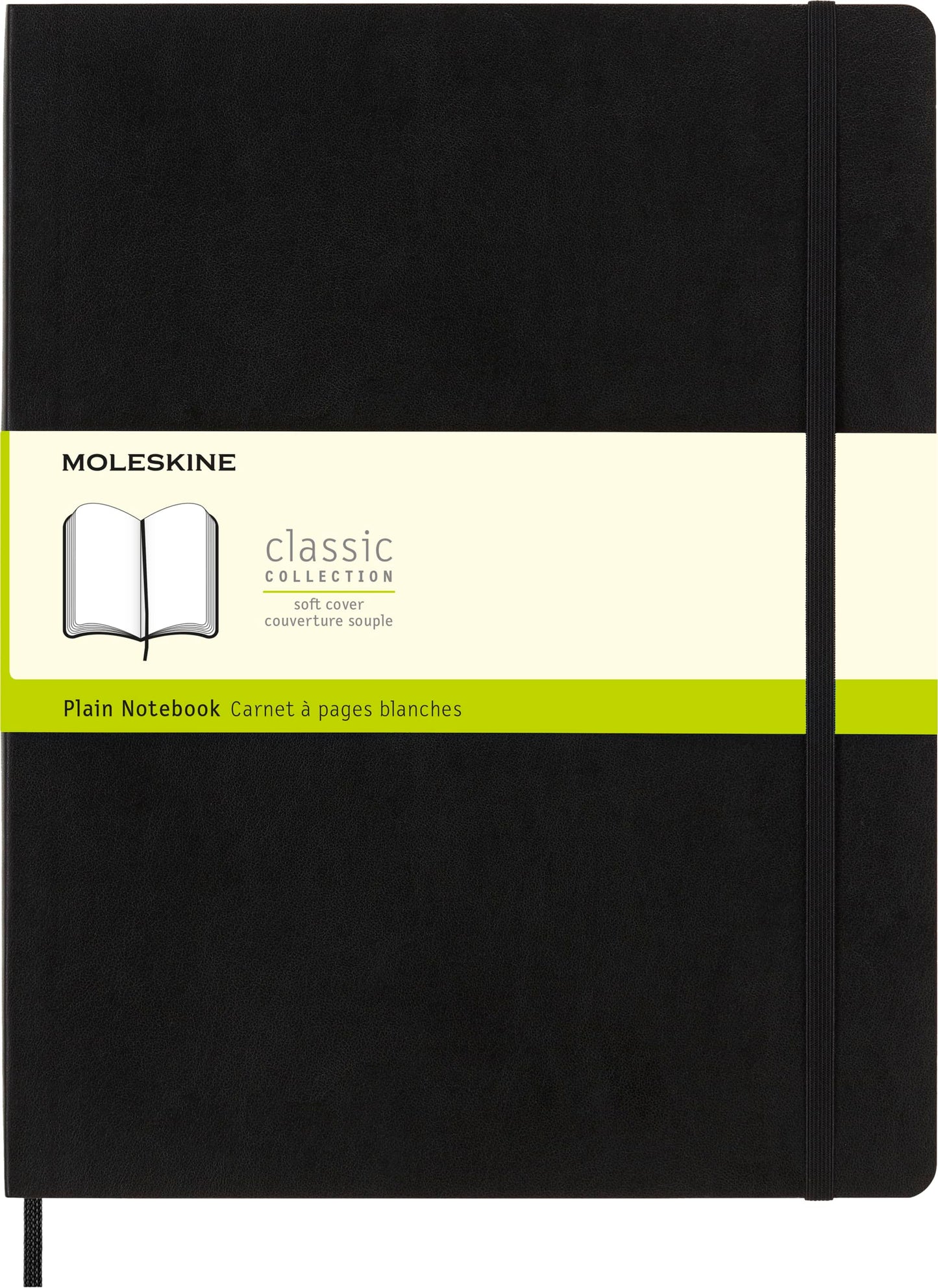 Moleskine Plain Notebook, XXL, Plain, Black, Soft Cover (8.5 x 11)