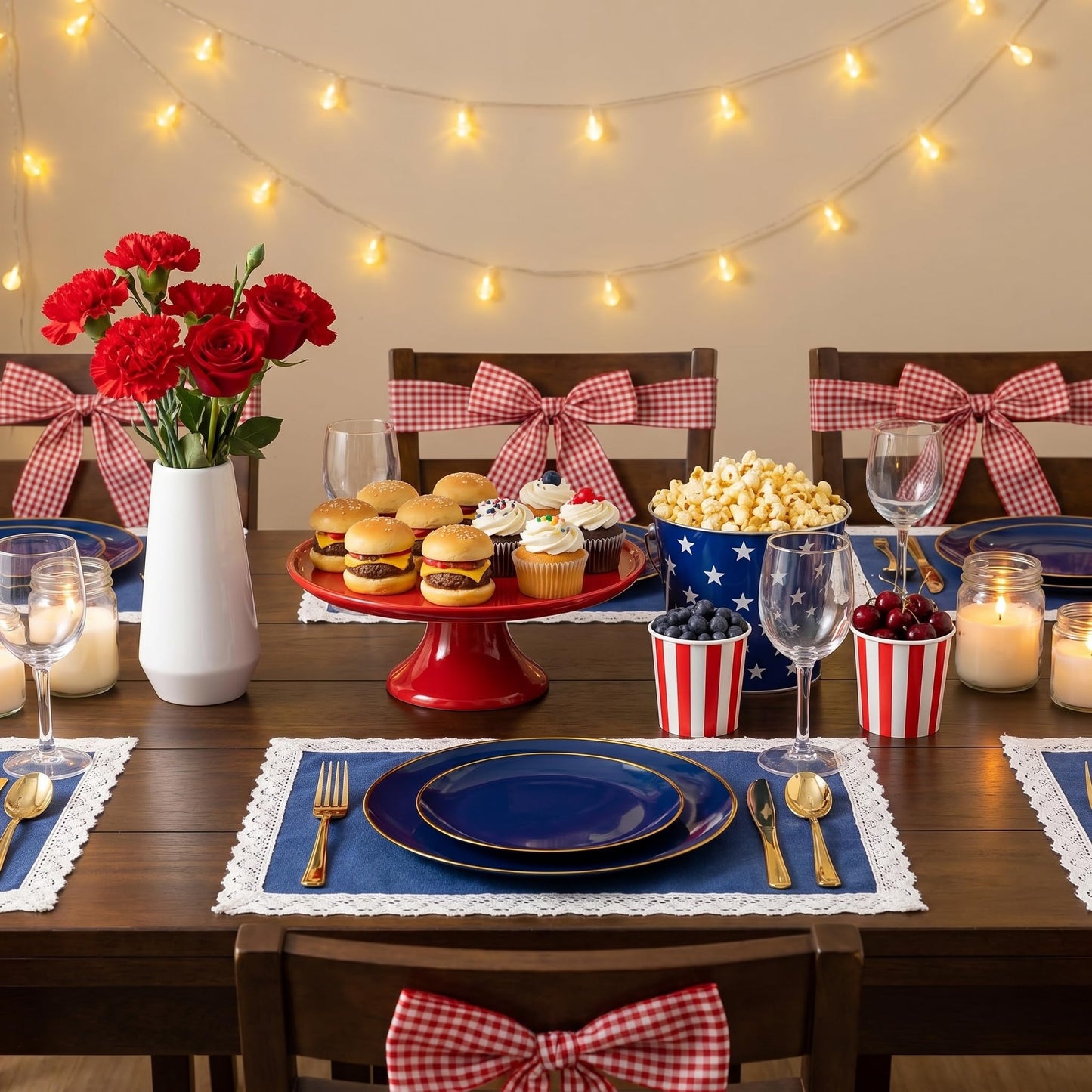 WDF 150Pcs Blue Plastic Plates - Blue and Gold Disposable Plates - 25guest Disposable Dinnerware Include 25 Dinner Plate, 25 Dessert Plate, 75 Cutlery & 25 9oz Cups for Wedding & Parties