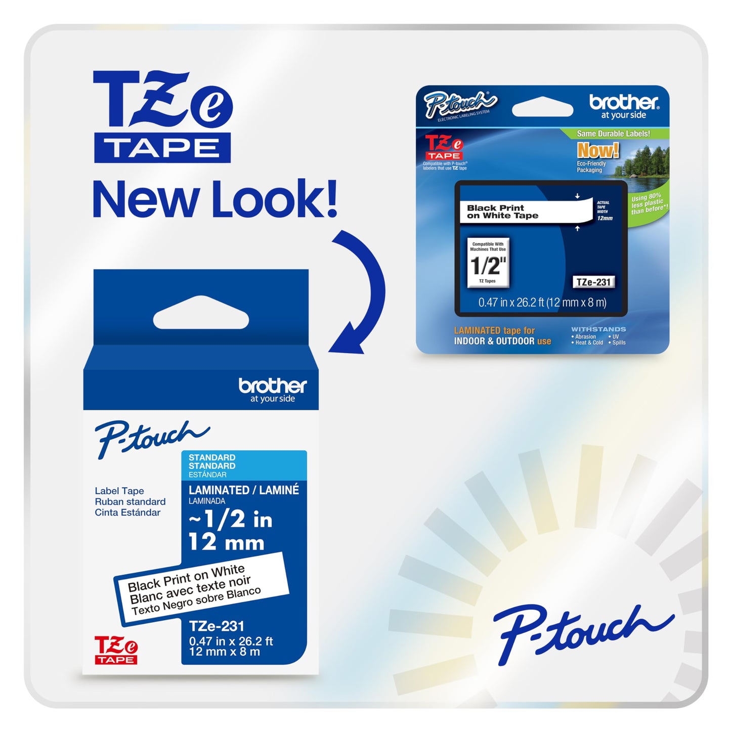 Brother Genuine TZe131~1/2" 2PK Black Print on Clear Label Tape. Each: 0.47 in x 26.2 ft (12 mm x 8 m) Total: 0.47 in x 52.4 ft (12 mm x 16 m)