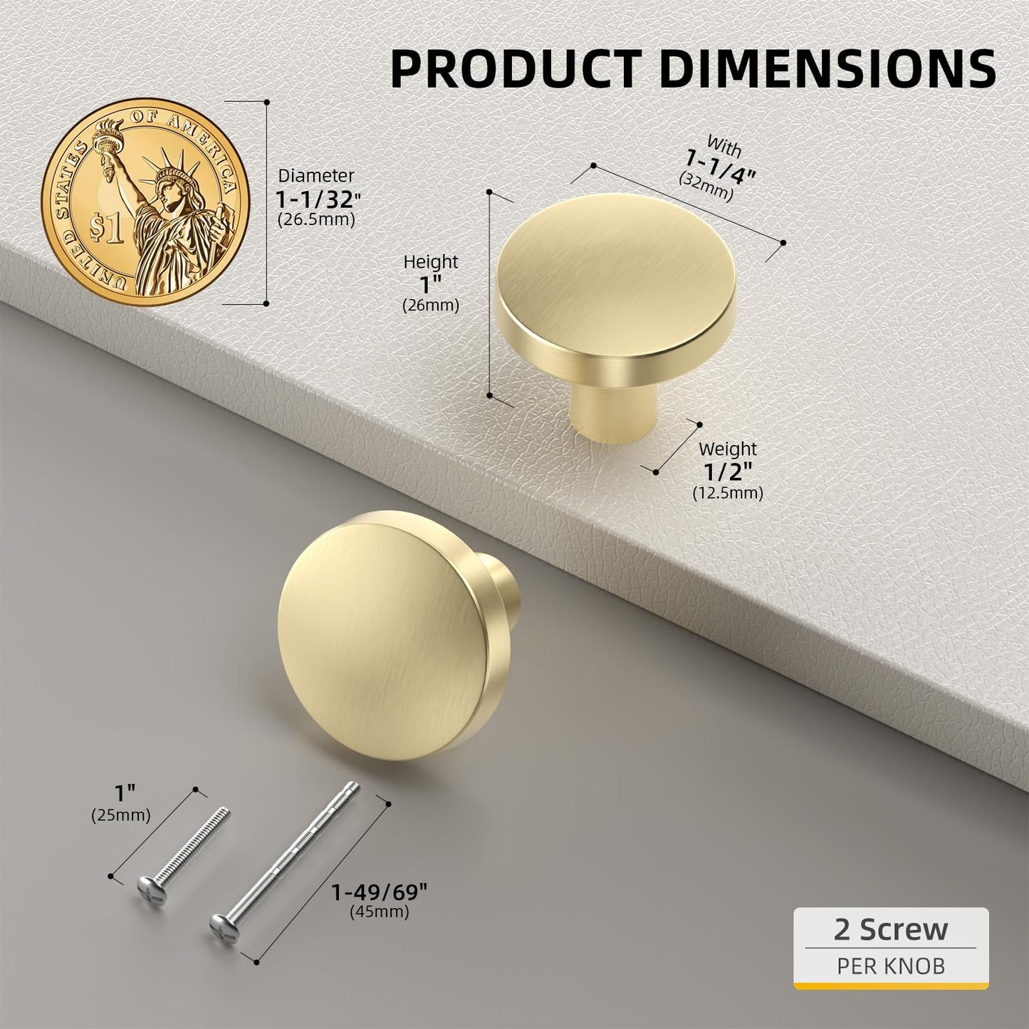 goldenwarm Gold Cabinet Knobs Gold Drawer Knobs Kitchen Cabinet Knob,15 Pack - Kitchen Cupboard Knobs Gold Knobs Brass Drawer Dresser
