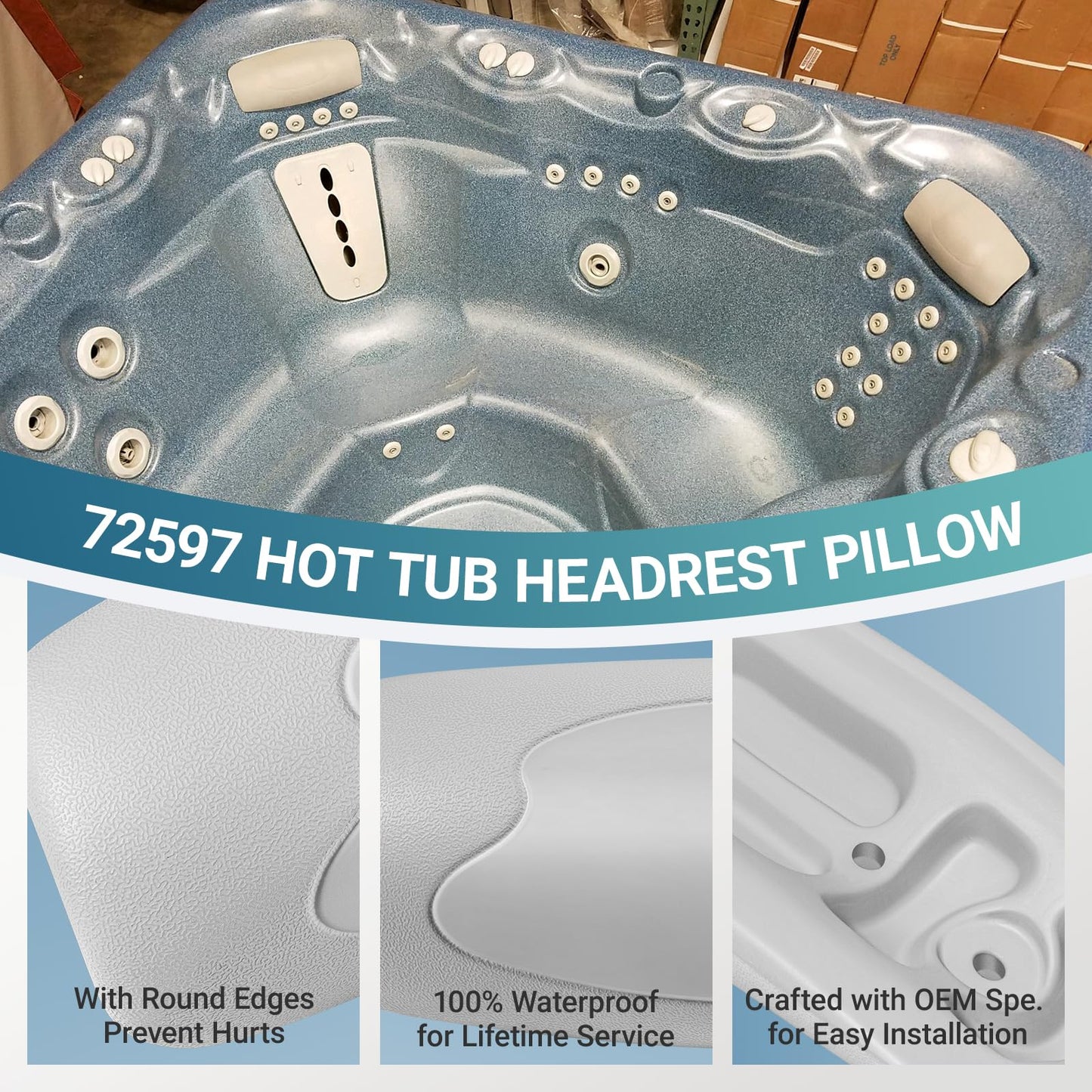 Sunluway 72597 Hot Tub Head Rest Pillows- 4 Pack