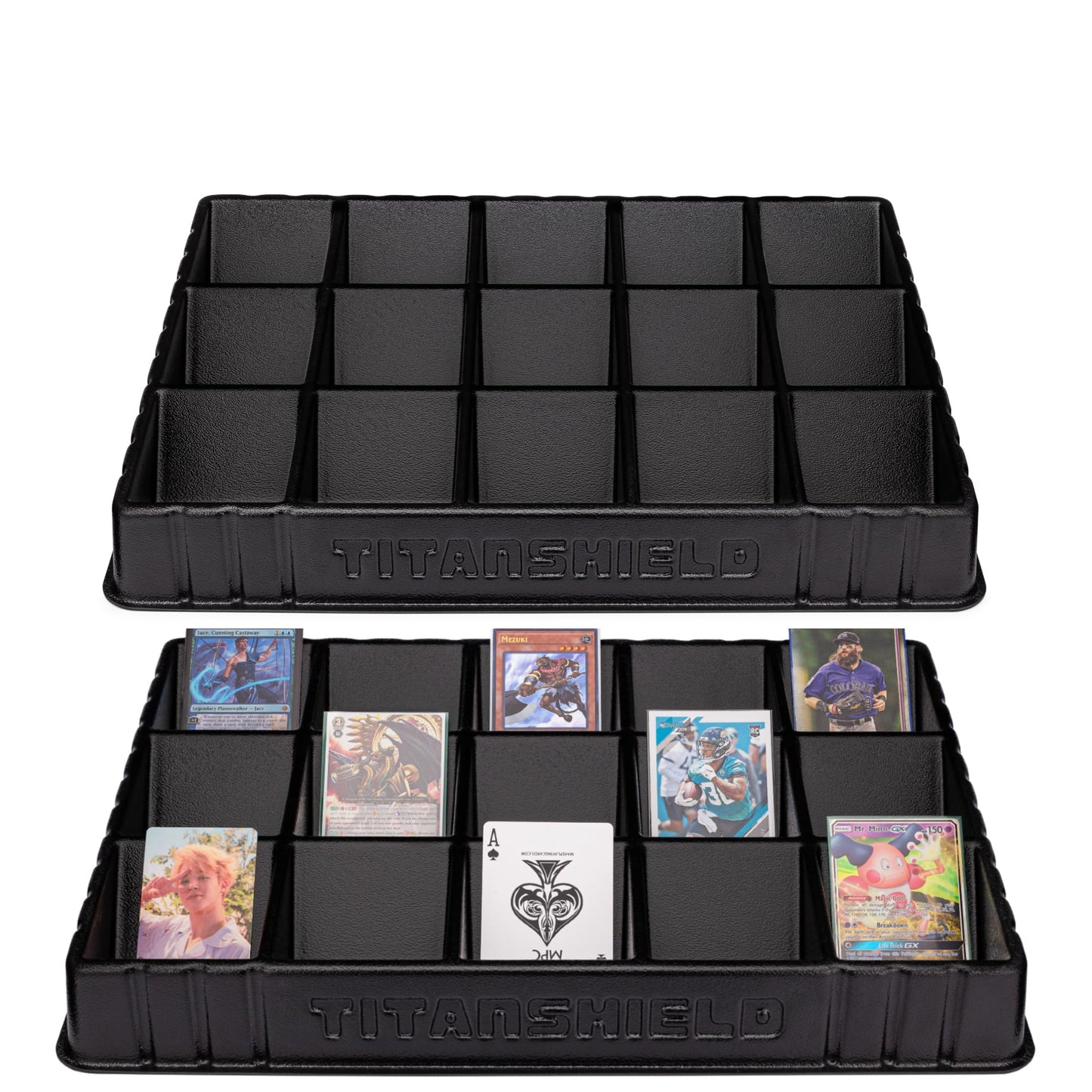 TitanShield (2 Pack Card Sorting & Dealer Tray, Black