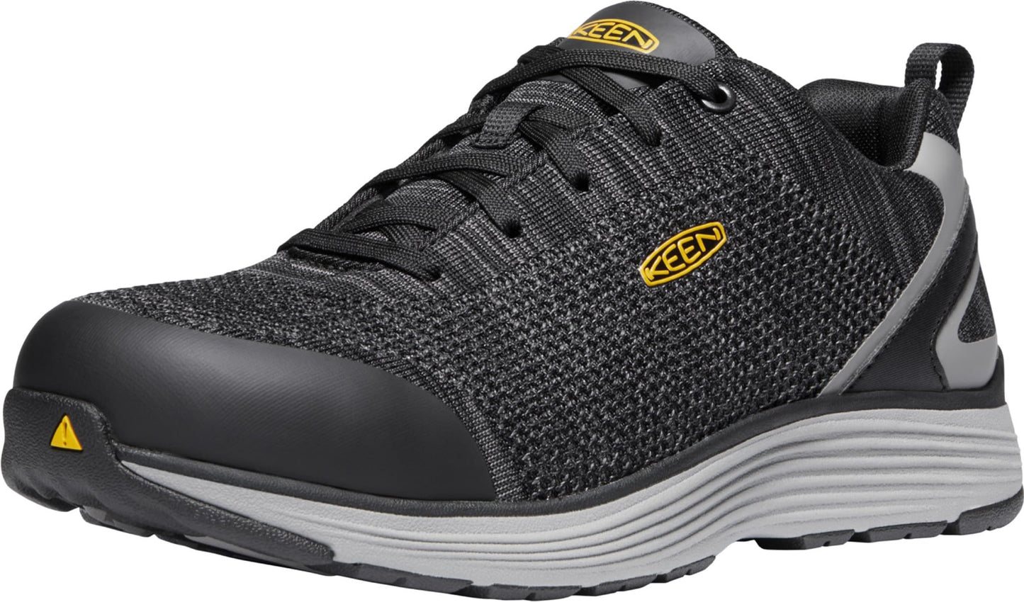 KEEN Utility Men’s CSA Sparta Low Alloy Toe Work Shoes Construction Shoe, Black/Grey Flannel, 12 D (Medium) US