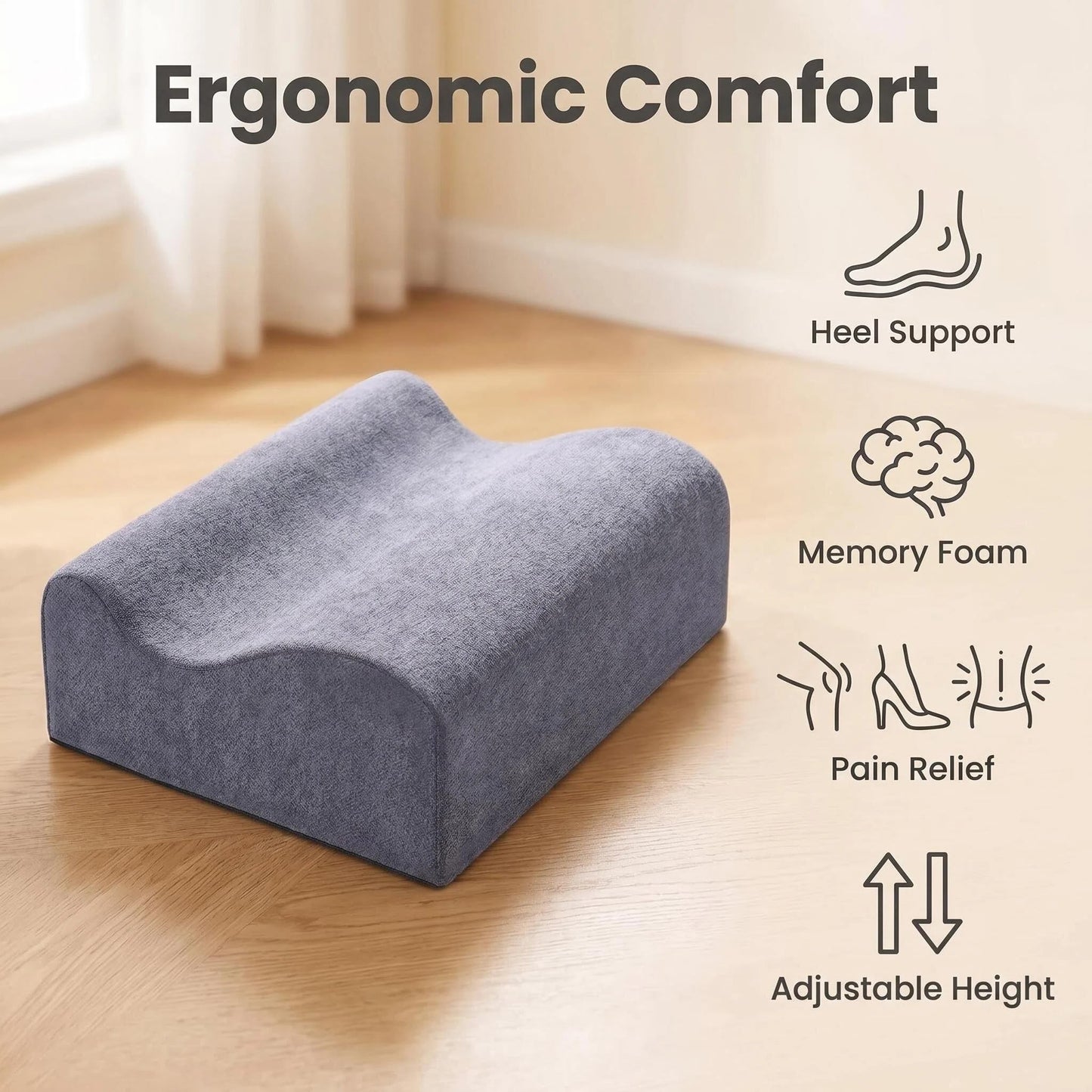 COMFelicify Foot Rest for Under Desk at Work,at Work Soft Ergonomic Footrest,Support Foot Pillow,Heel Chair,Leg Elevation Pillow,(Blue)