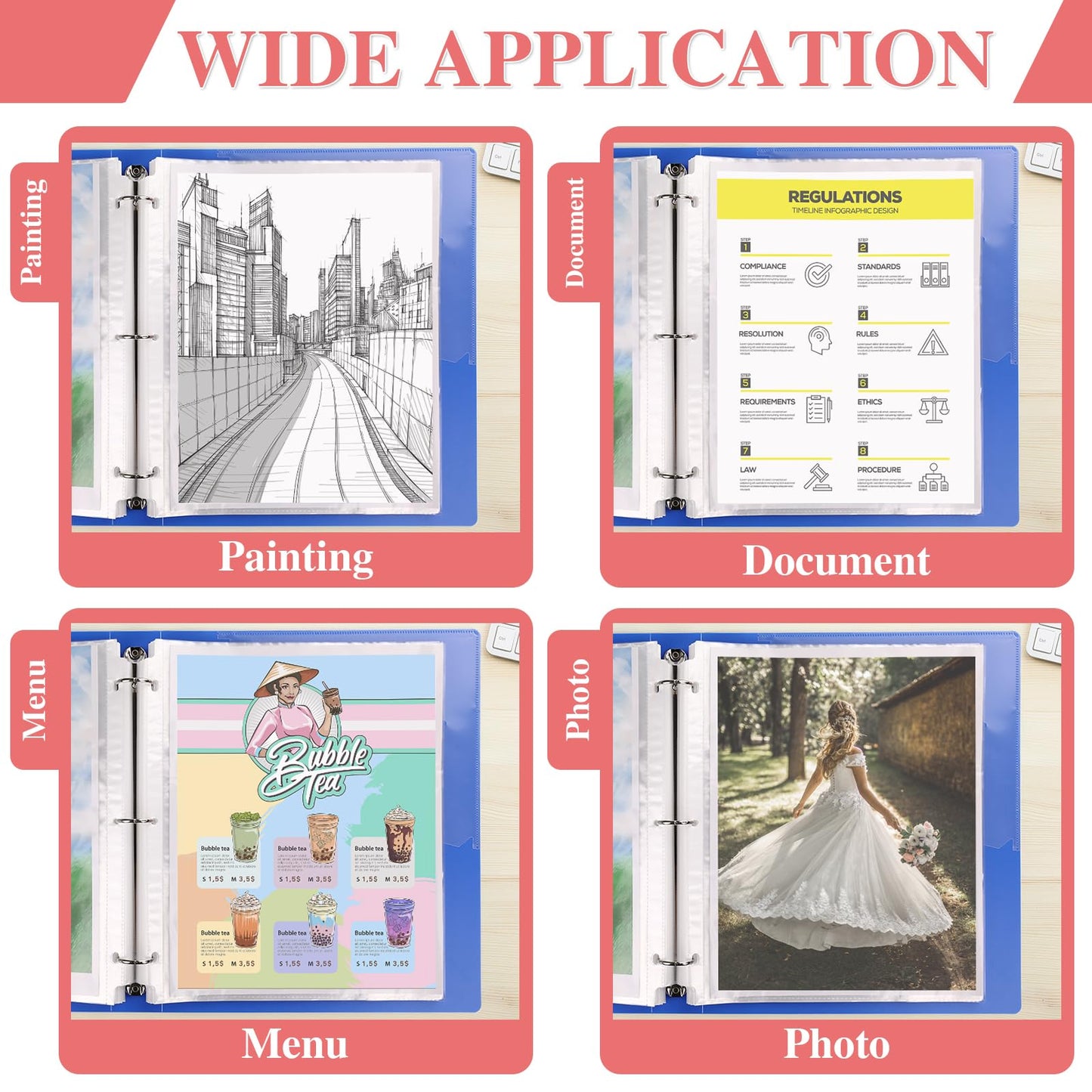 500 Pack Sheet Protectors 8.5 x 11 inch Clear Page Protectors for 3 Ring Binder Non-Glare, Plastic Sleeves for Papers, Document