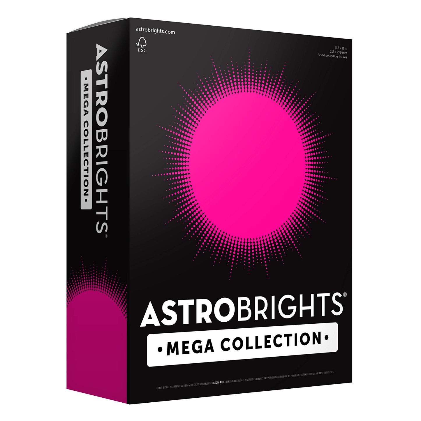 Astrobrights Mega Collection Colored Paper, 8 ½ x 11, 24 lb/89 gsm, Ultra Pink, 625 Ct. (91674) "Amazon Exclusive" - More Sheets!
