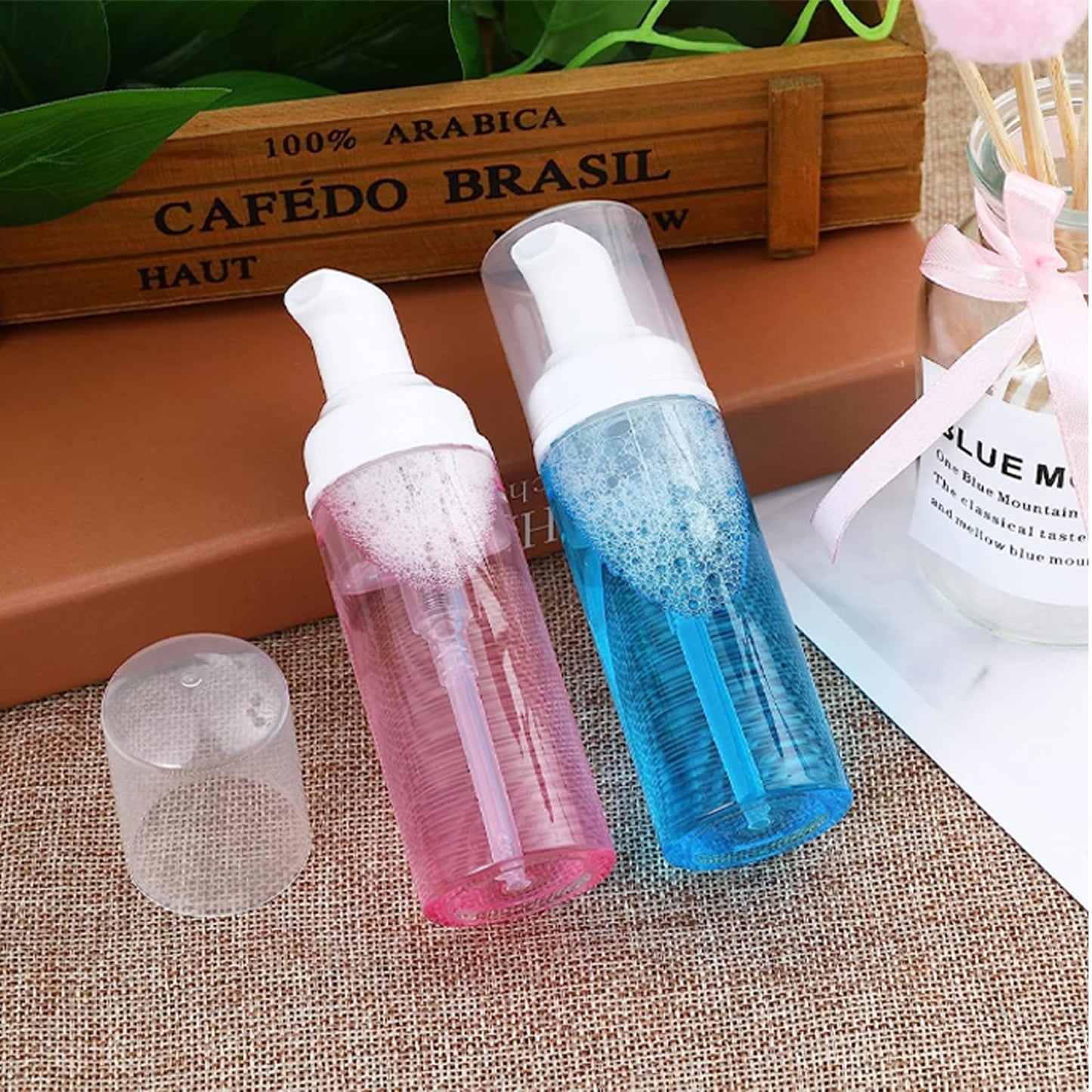 50 Pcs Foam Pump Bottles,50ml Refillable Clear Soap Dispenser, Spray Bottle Containers Plastic Travel Empty Soap Bottle for Hand Lotion Shampoo Lash Cleanse Liquid Soap-BPA Free