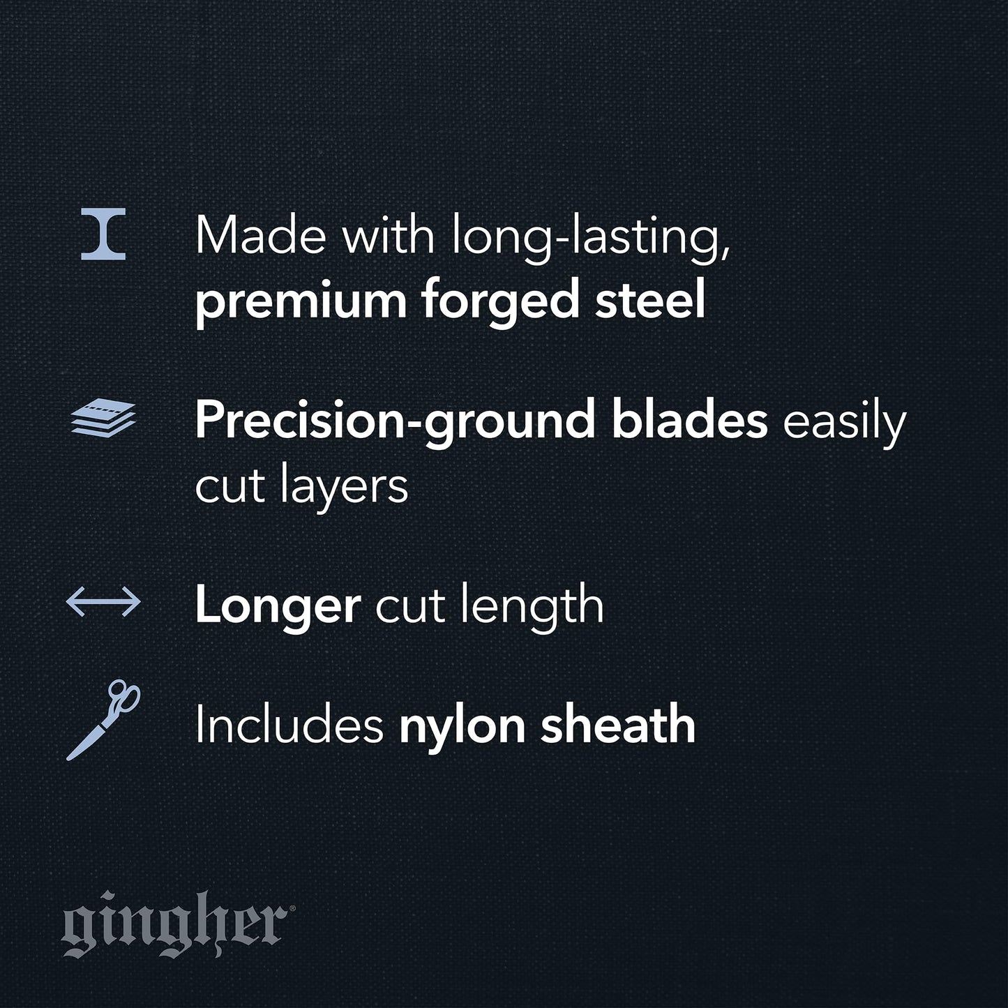 Fiskars G-8Z Gingher 8-Inch Micro-Serrated Edge Knife Edge Dressmaker's Shears