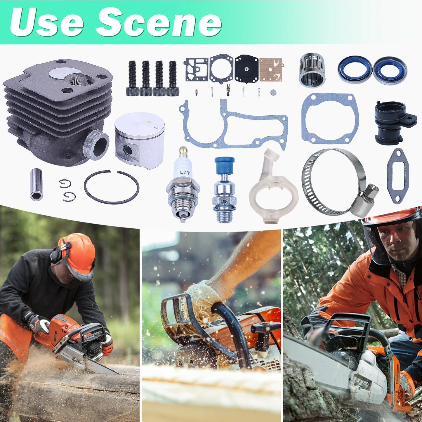 Adefol 52mm Cylinder Piston Kit for Husqvarna 372XP 371 365 362 375K Big Bore Chainsaw Replace Parts 503 93 93 72