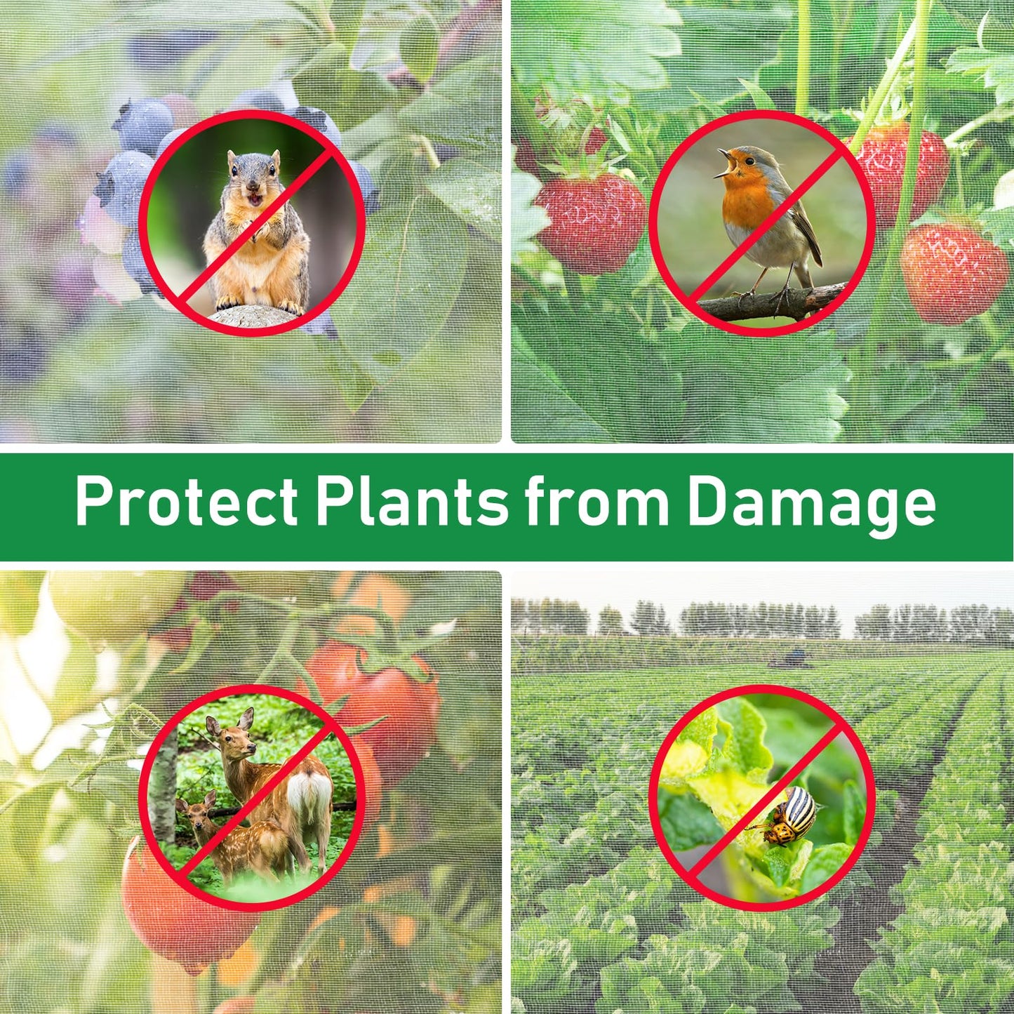 2Pack 10x30ft Garden Netting Mesh Barrier, Ultra Fine Mosquito Net for Patio,Garden Netting for Raised Beds,Fruit Tree Netting for Garden Protection Blueberry Bush Netting Cover