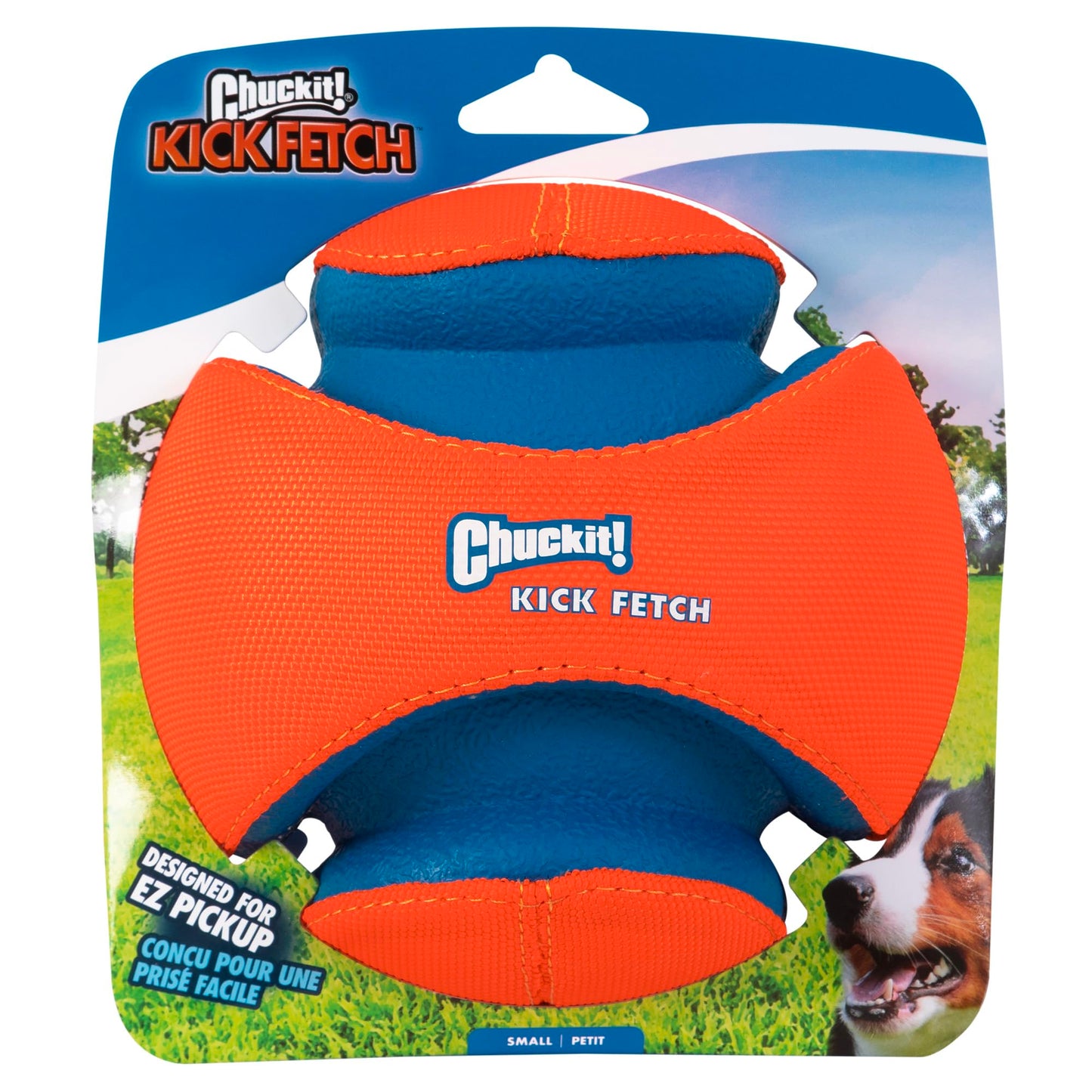 Chuckit! Kick Fetch Ball Dog Toy Interactive Play, Small Size, Orange/Blue