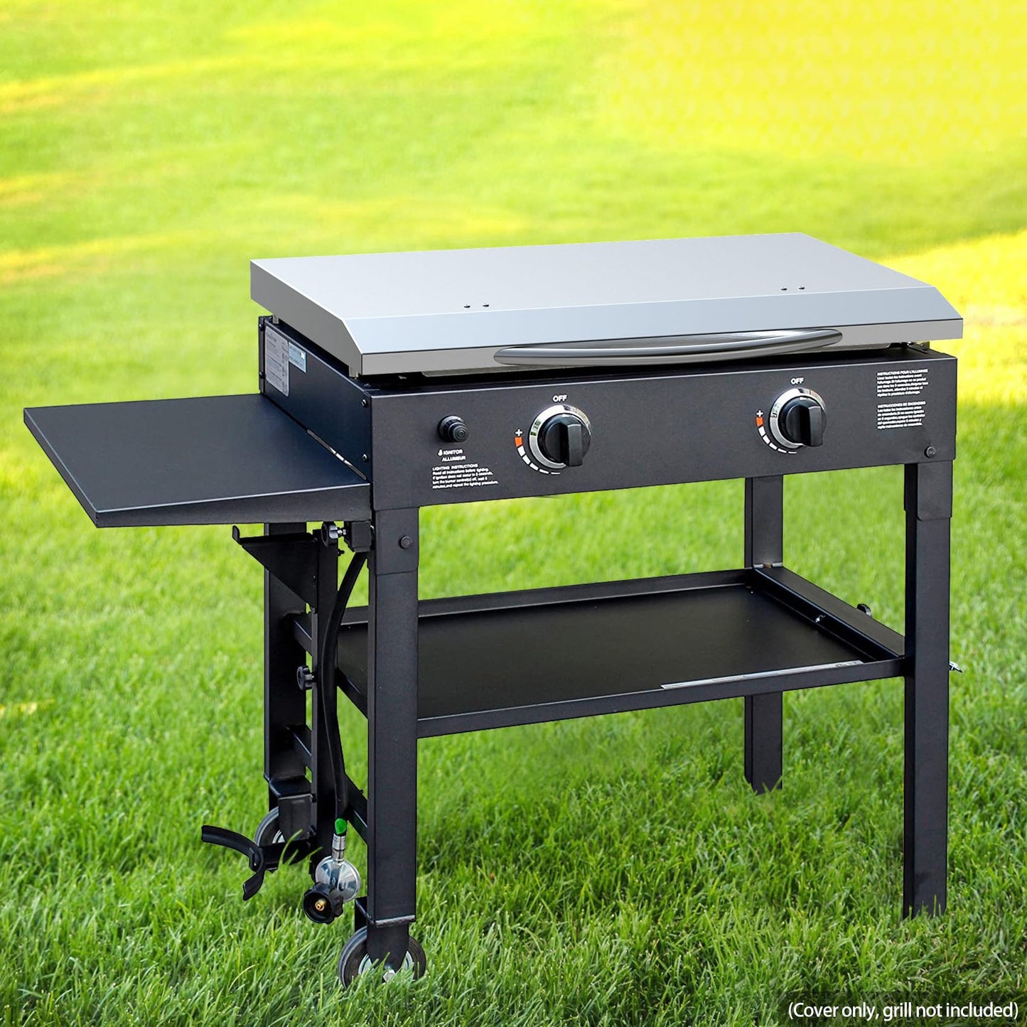 Stanbroil 28 Inch Stainless Steel Flat Top Griddle Cover with Handle for Blackstone 28” Front or Rear Grease Griddle and Other Similar Grills