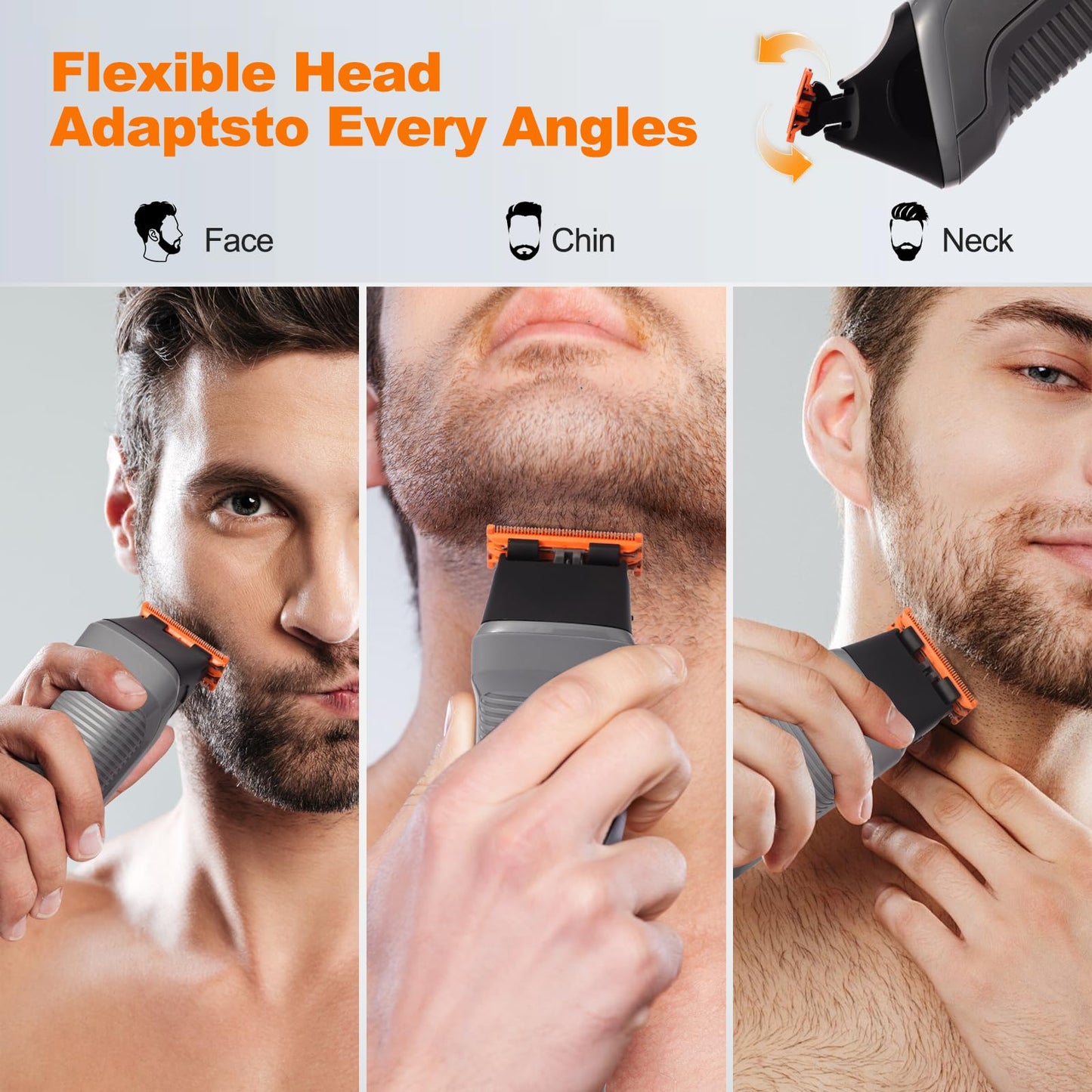 Compact Grooming Trimmer – USB-C Rechargeable, Ultra-Thin Blades, Replaceable Heads & Guide Combs for Travel