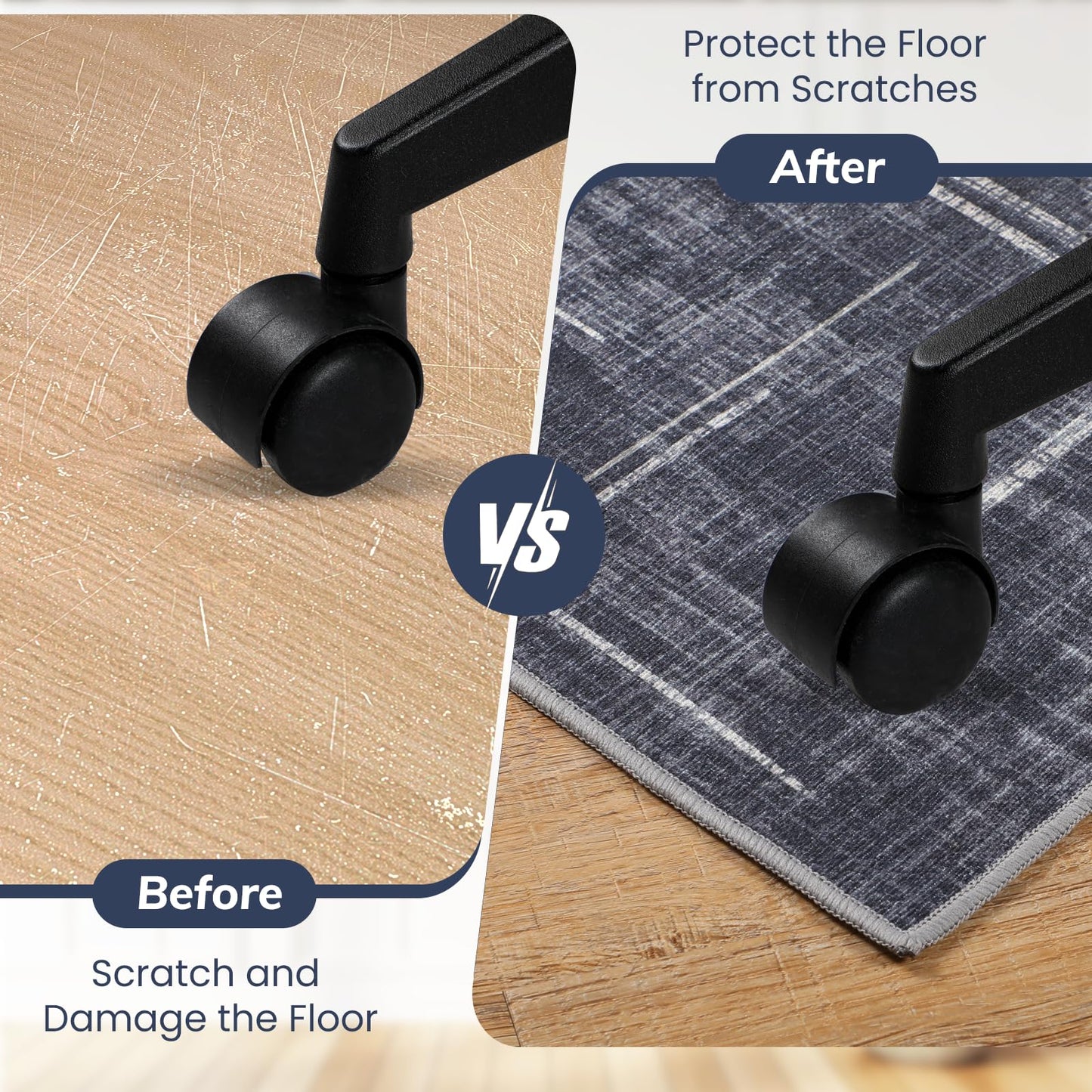 Office Chair Mat for Hardwood Floor&Tile Floor,36"X 48" Heavy Duty Desk Chair Mat for Hard Floors,Under Desk Rug for Rolling Computer Chair,Anti Slip,Low Pile Carpet Floor Protector