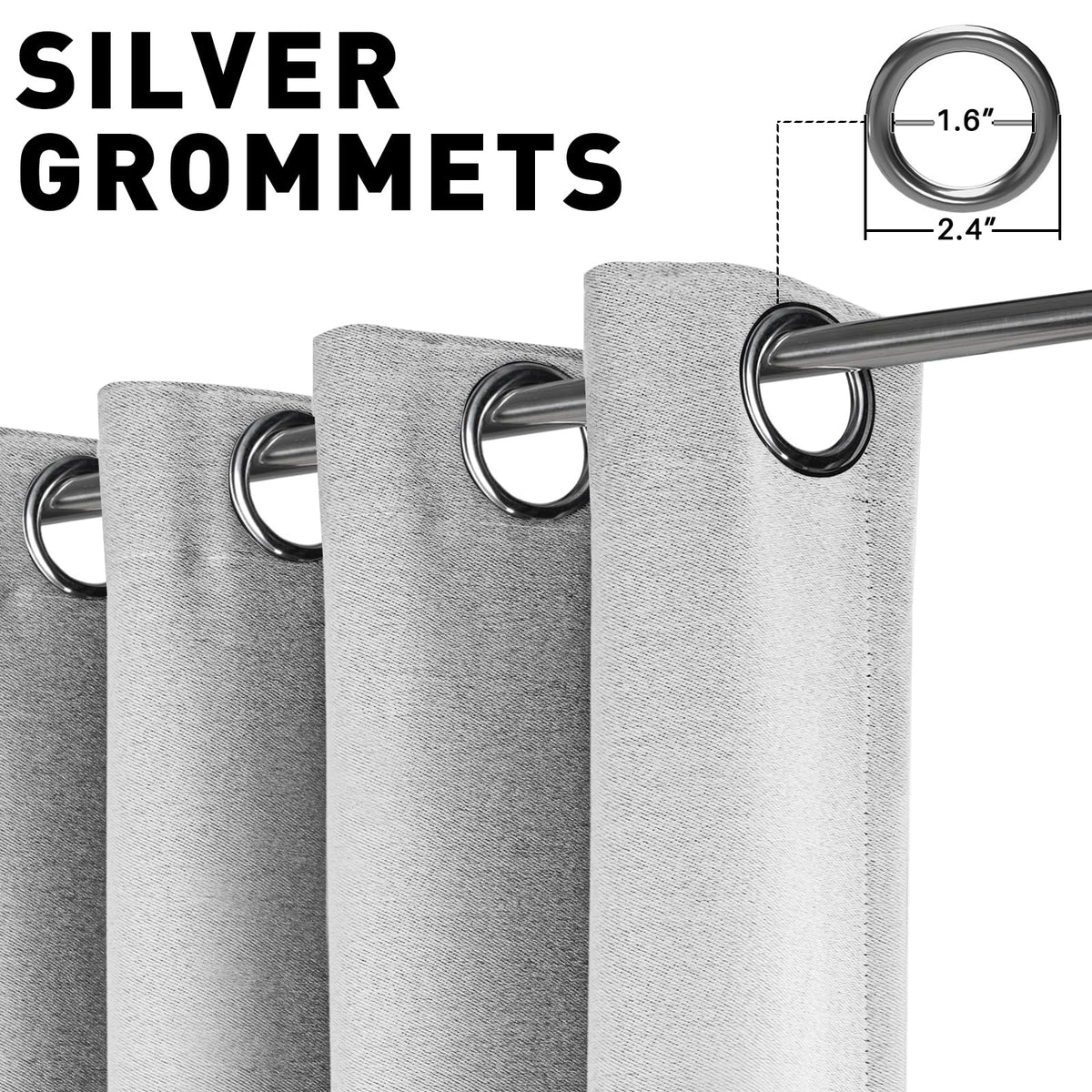 JIVINER 2 Panel Set Linen Blackout Curtains for Bedroom Living Room Darkening Curtains Grommet Thermal Insulated 84 inch Window Drapes Panels (Light Gray, W52 X L84,2 Panels)