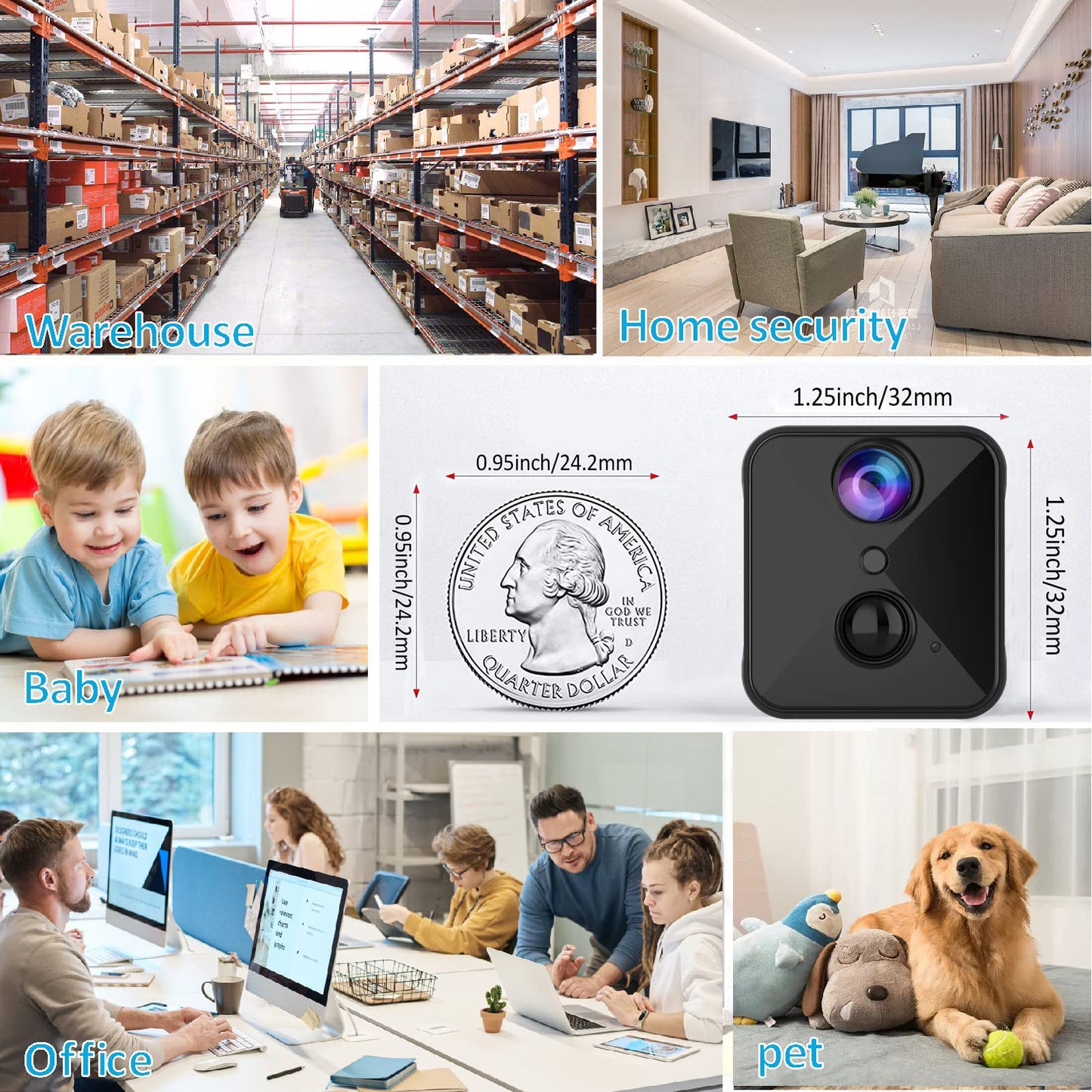 2025 Upgraded Security Camera,4K HD Mini Cam for Home with Night Vision,100 Days Long Battery Life, Motion Detection,Remote Viewing,Wireless Camera for Pet/Baby/Nanny Surveillance