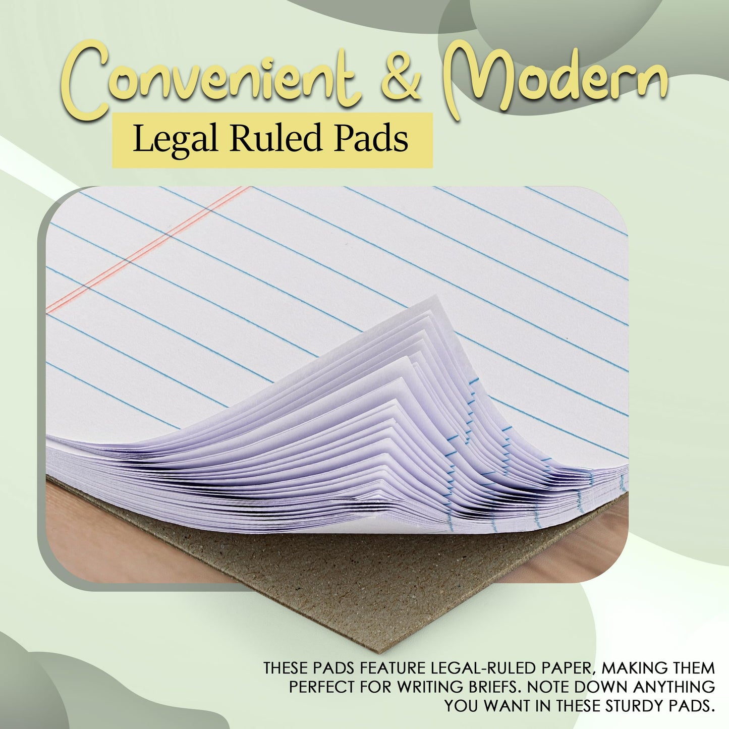 Enday Legal Pads 8.5 x 11 Inch, (12 Pack) 50 Sheets per Notepad, Note Pads, Legal Ruled Writing Pad with Perforated Pages, White Paper Legal Pad for Work and Note-Taking