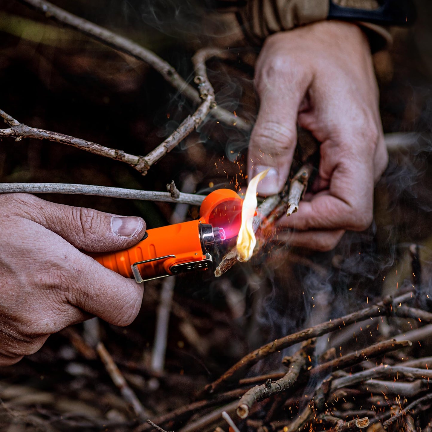 Dark Energy Plasma Lighter - Rechargeable Mini Flashlight - Camping Essentials (Orange)