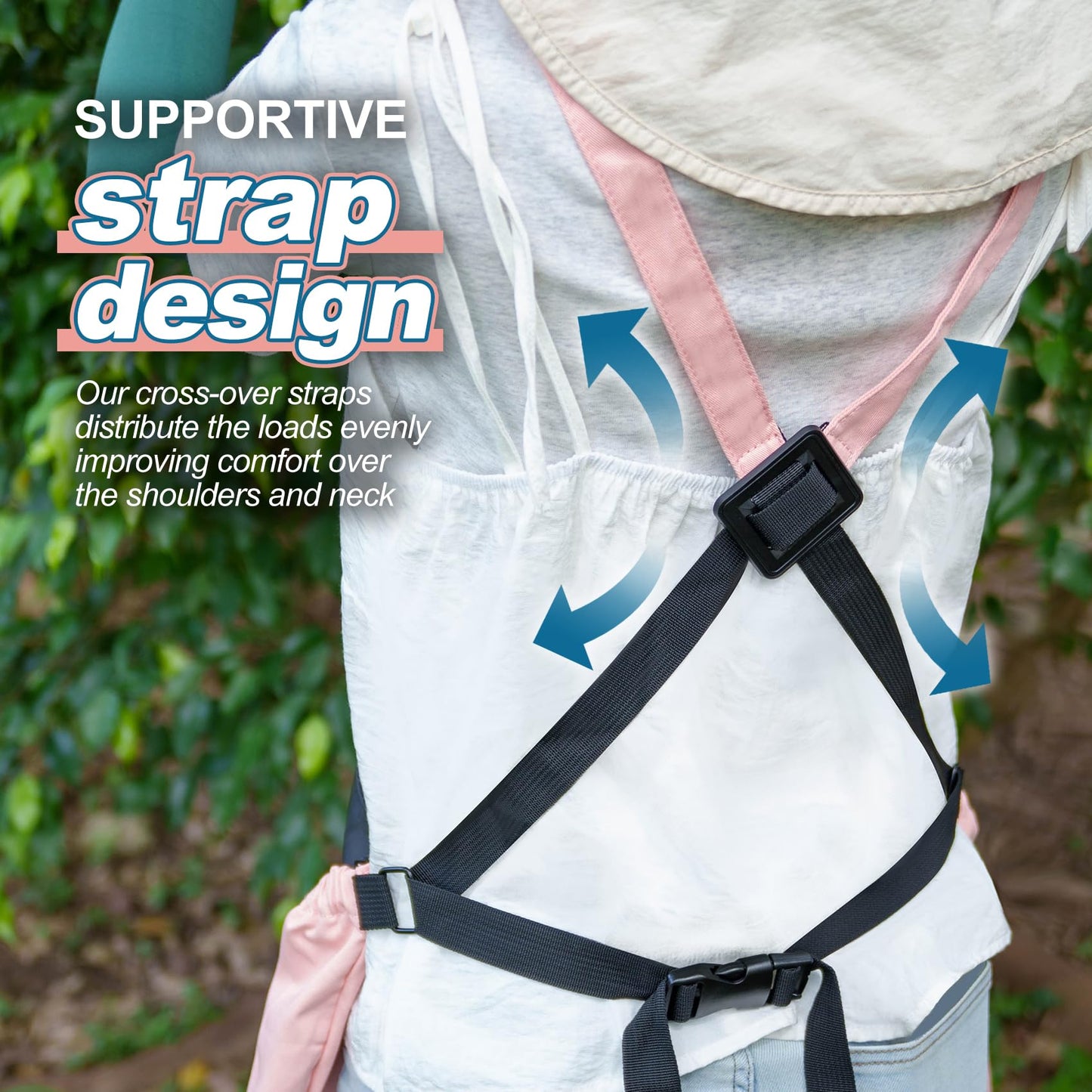Berry&Bird Harvest Apron, Canvas Gardening Apron with Pockets and Harvesting Pouch Waterproof Harvesting Apron（Pink)