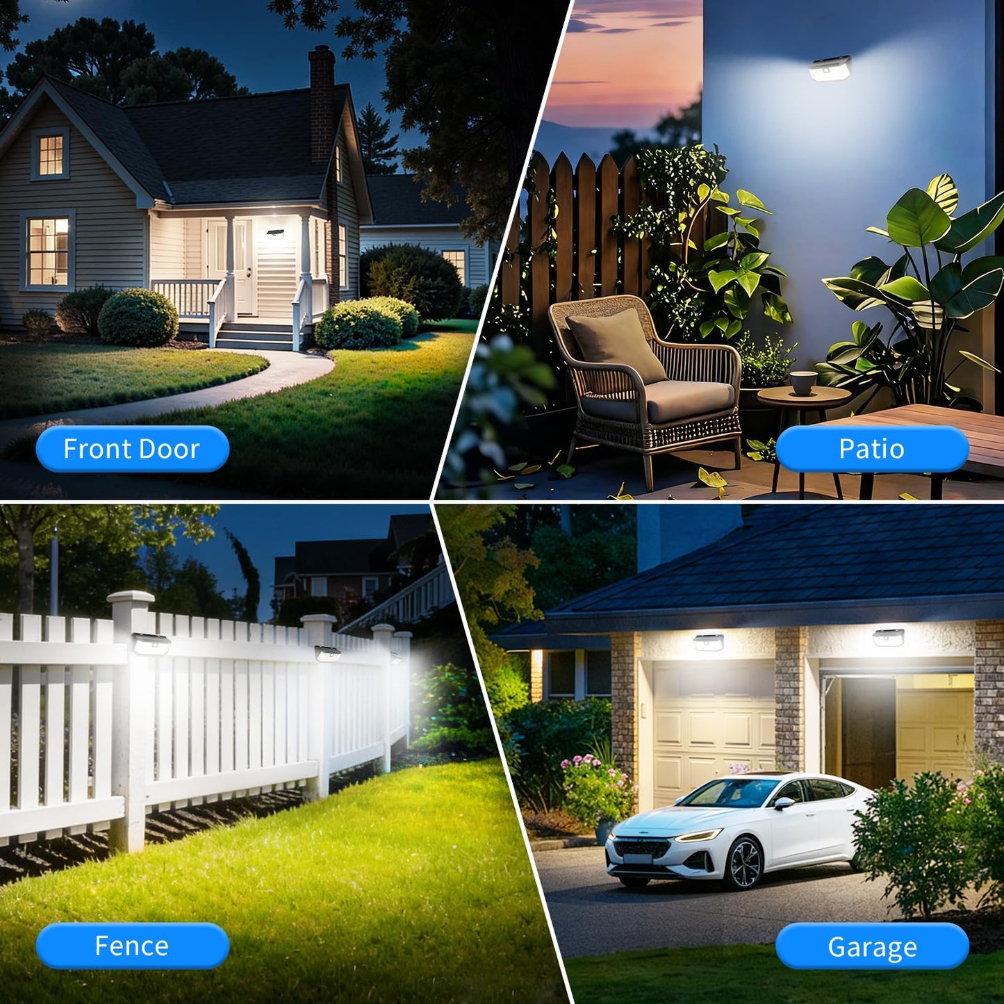 Aootek Solar Lights Outdoor 182 LEDs 2500Lm Solar Motion Sensor Lights IP65 Waterpro of with Wide Anglefor Patio Garden Garage Yard Front Door(2pack)