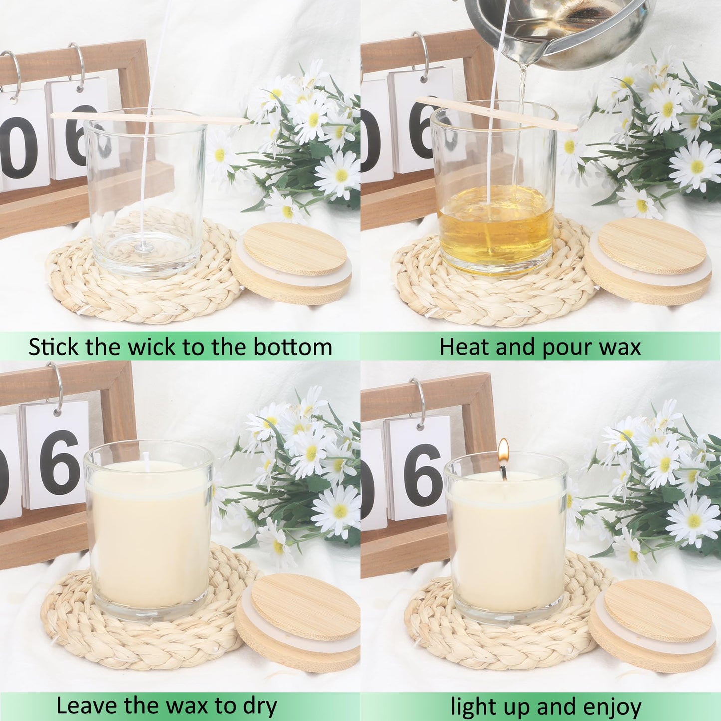 MILIVIXAY 20 Pack 7 OZ Clear Thick Glass Candle Jars with Lids - Bulk Empty Candle Jars for Making Candles - Spice, Powder Containers.