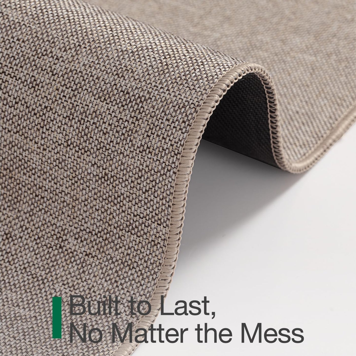 LUMI Ultra Thin Door Mat for Entryway, Low Profile Non Slip Rubber Backing Indoor Door Mat, Easy Clean Welcome Entrance Mat for Inside House, Patio,Beige 32"x48"