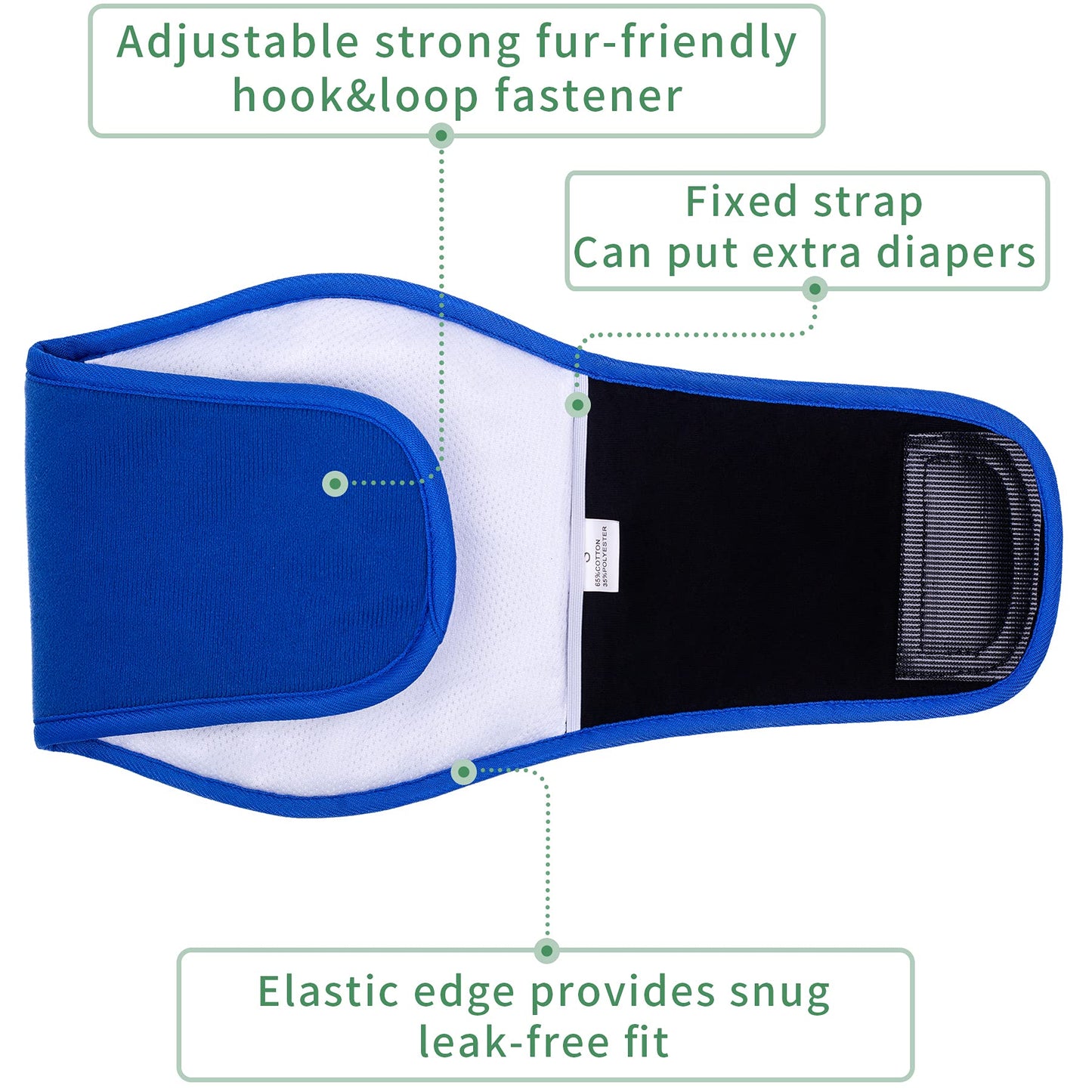 ACDOK Dog Diapers Male, Reusable Belly Bands for Male Dogs Wraps (Pack of 3) Upgrade Durable Delly Diapers for Dogs (X-Small)